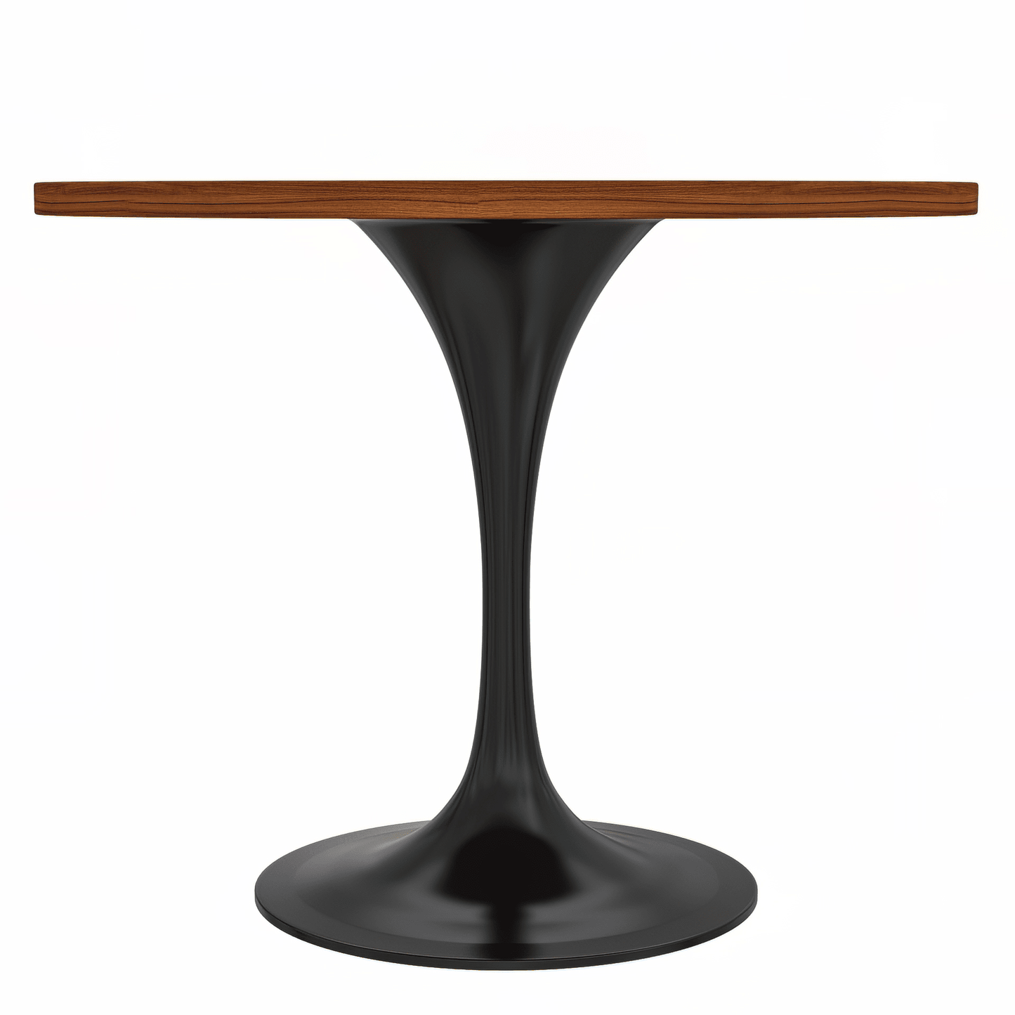 Verve Round Dining Table with MDF/Sintered Stone/Resin Tabletop in Black Stainless Steel Pedestal Base