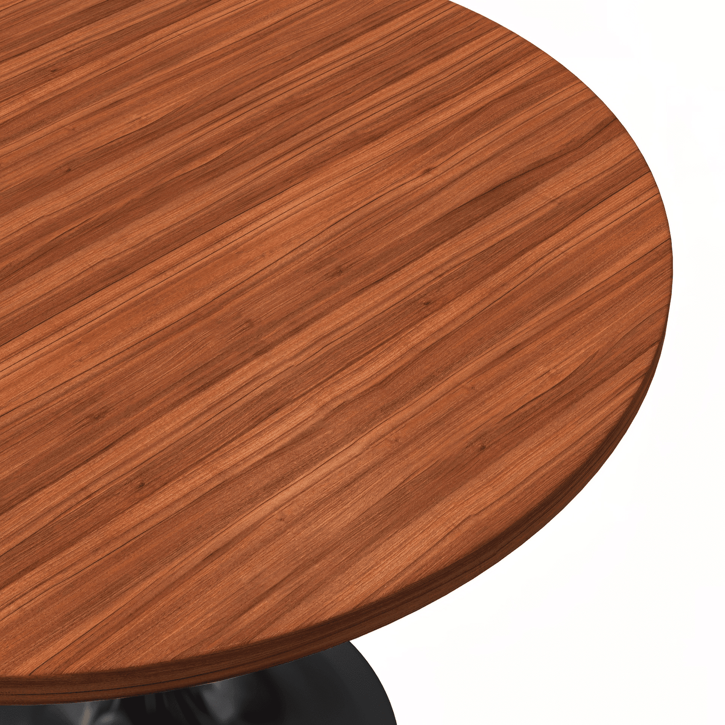 Verve Round Dining Table with MDF/Sintered Stone/Resin Tabletop in Black Stainless Steel Pedestal Base