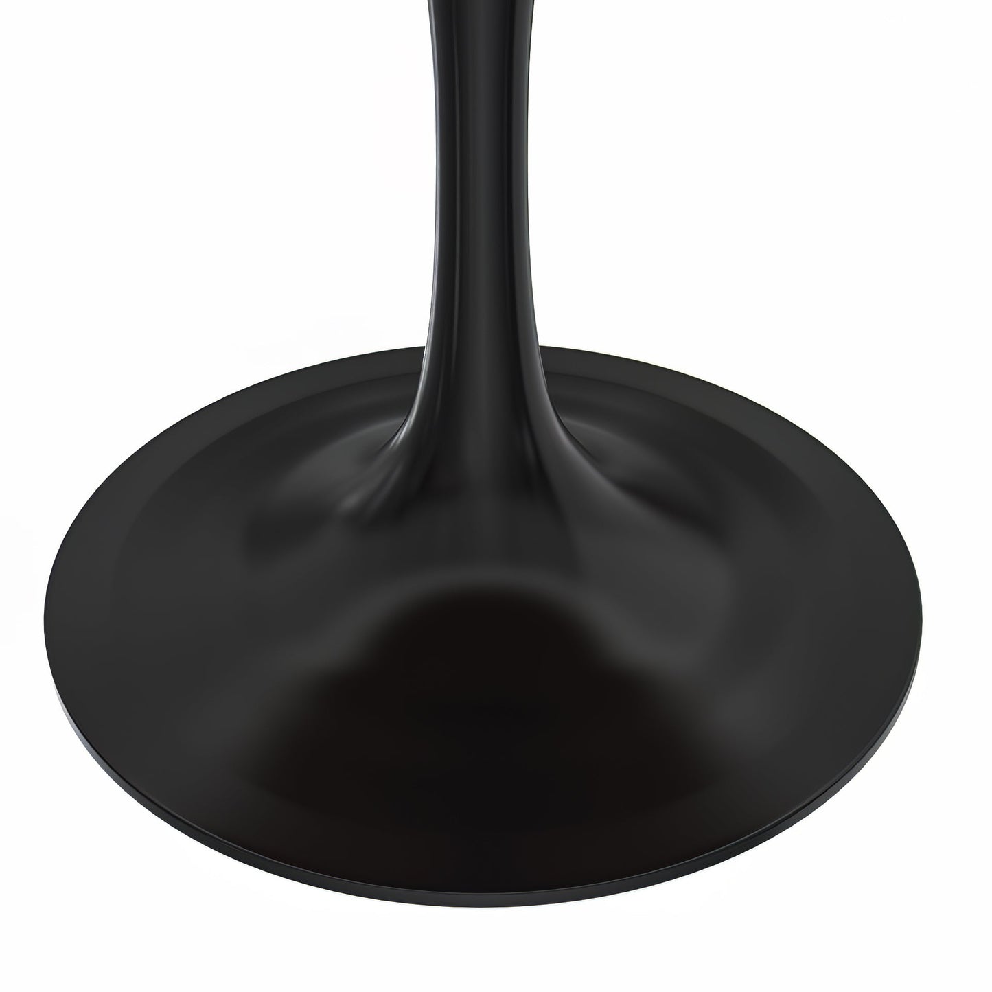 Verve Round Dining Table with MDF/Sintered Stone/Resin Tabletop in Black Stainless Steel Pedestal Base