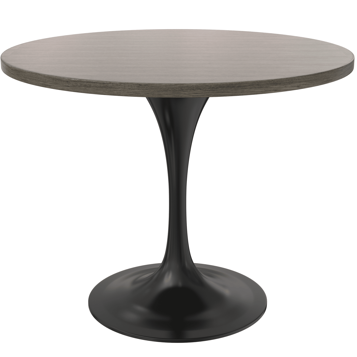 Verve Round Dining Table with MDF/Sintered Stone/Resin Tabletop in Black Stainless Steel Pedestal Base