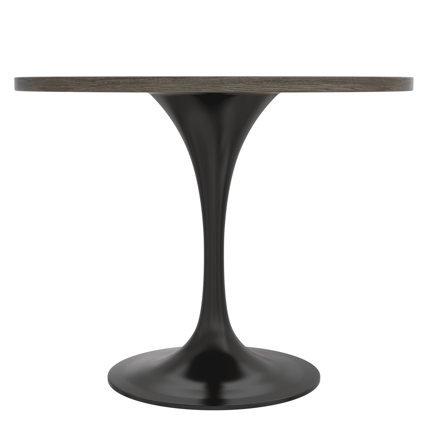 Verve Round Dining Table with MDF/Sintered Stone/Resin Tabletop in Black Stainless Steel Pedestal Base