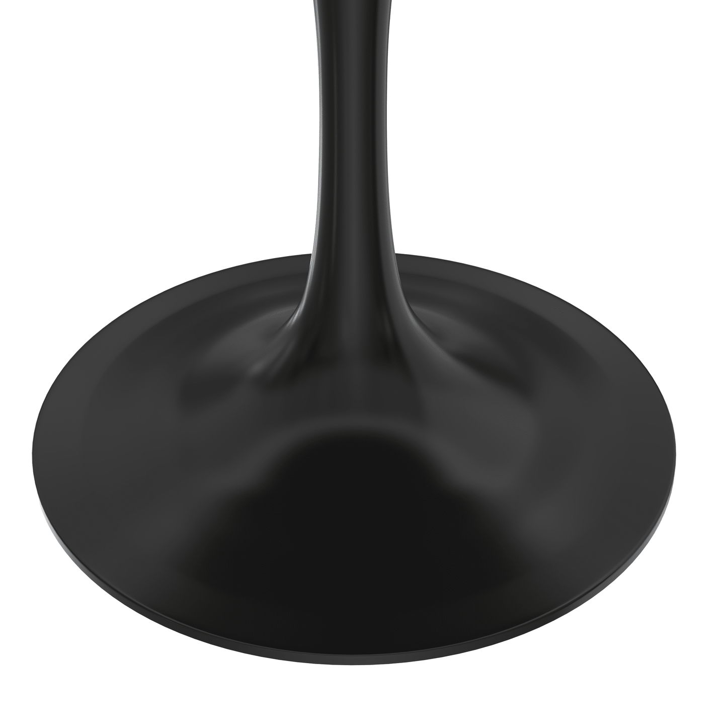 Verve Round Dining Table with MDF/Sintered Stone/Resin Tabletop in Black Stainless Steel Pedestal Base