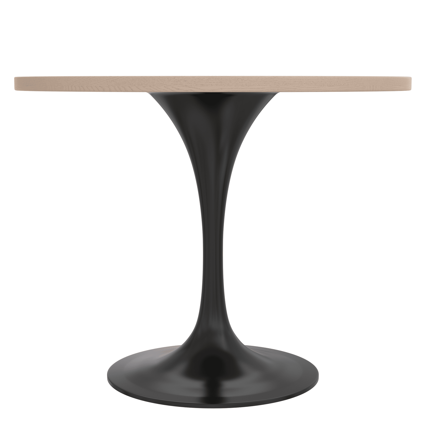 Verve Round Dining Table with MDF/Sintered Stone/Resin Tabletop in Black Stainless Steel Pedestal Base