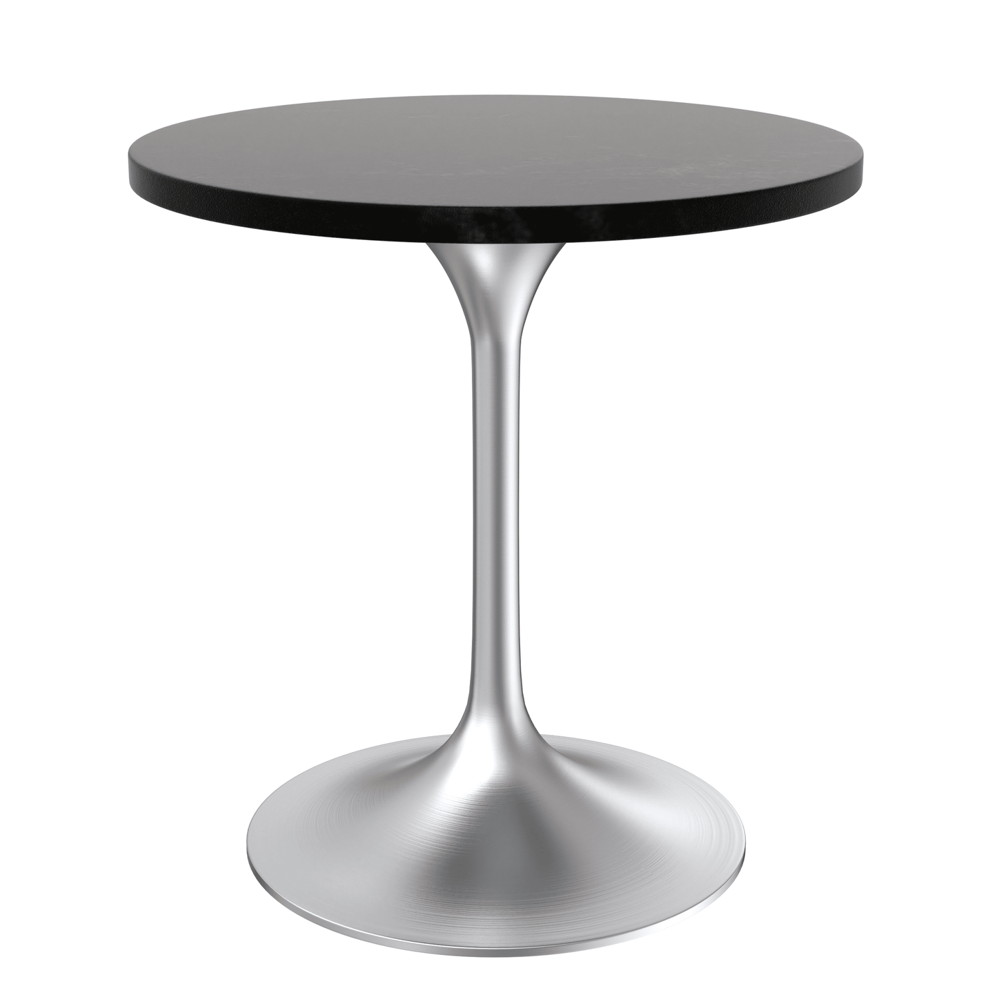 Verve Round Dining Table with MDF/Sintered Stone/Resin Tabletop in Silver Stainless Steel Pedestal Base