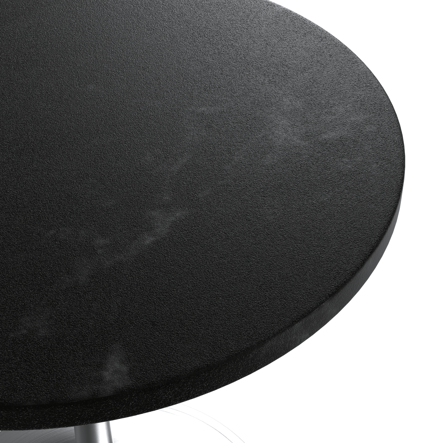 Verve Round Dining Table with MDF/Sintered Stone/Resin Tabletop in Silver Stainless Steel Pedestal Base