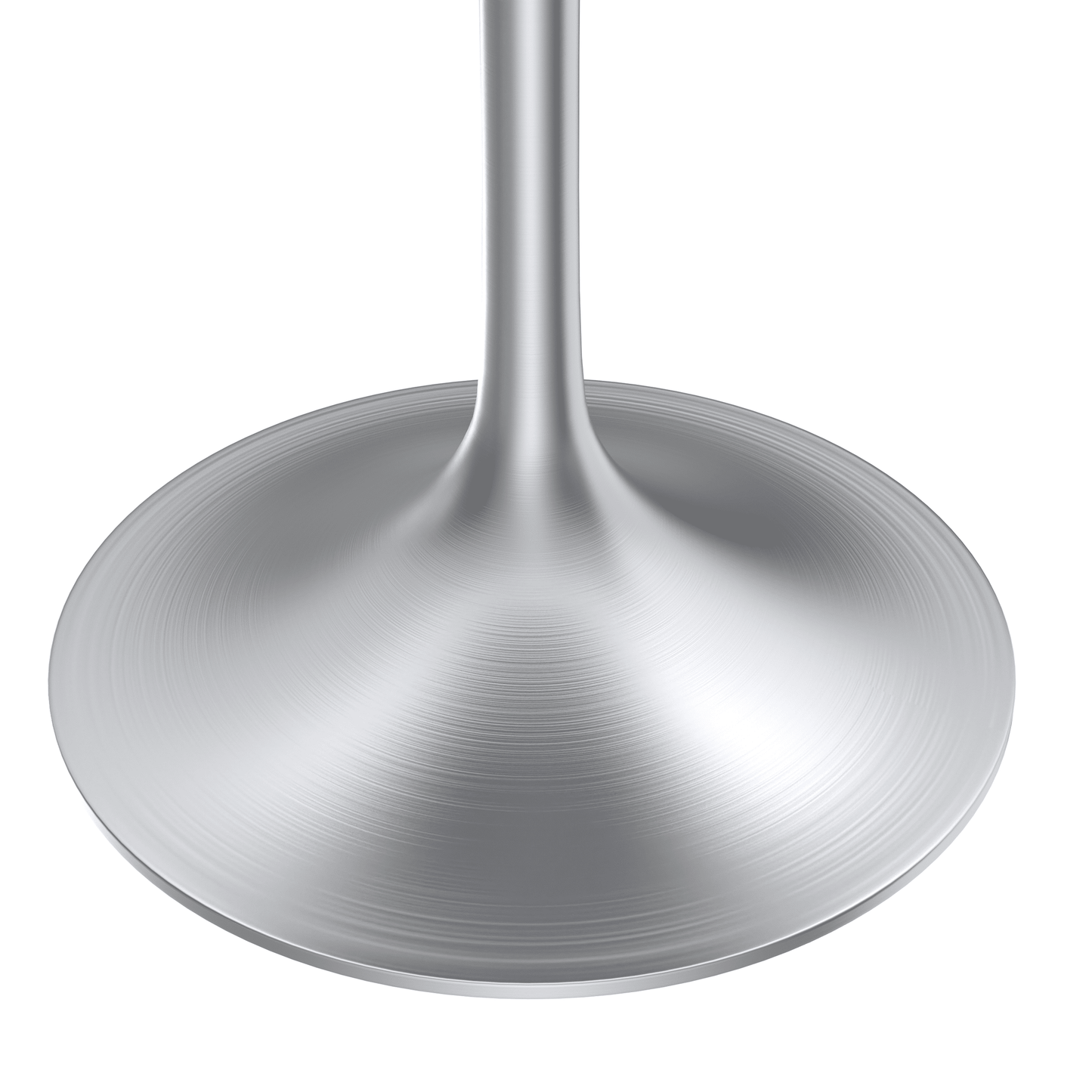 Verve Round Dining Table with MDF/Sintered Stone/Resin Tabletop in Silver Stainless Steel Pedestal Base