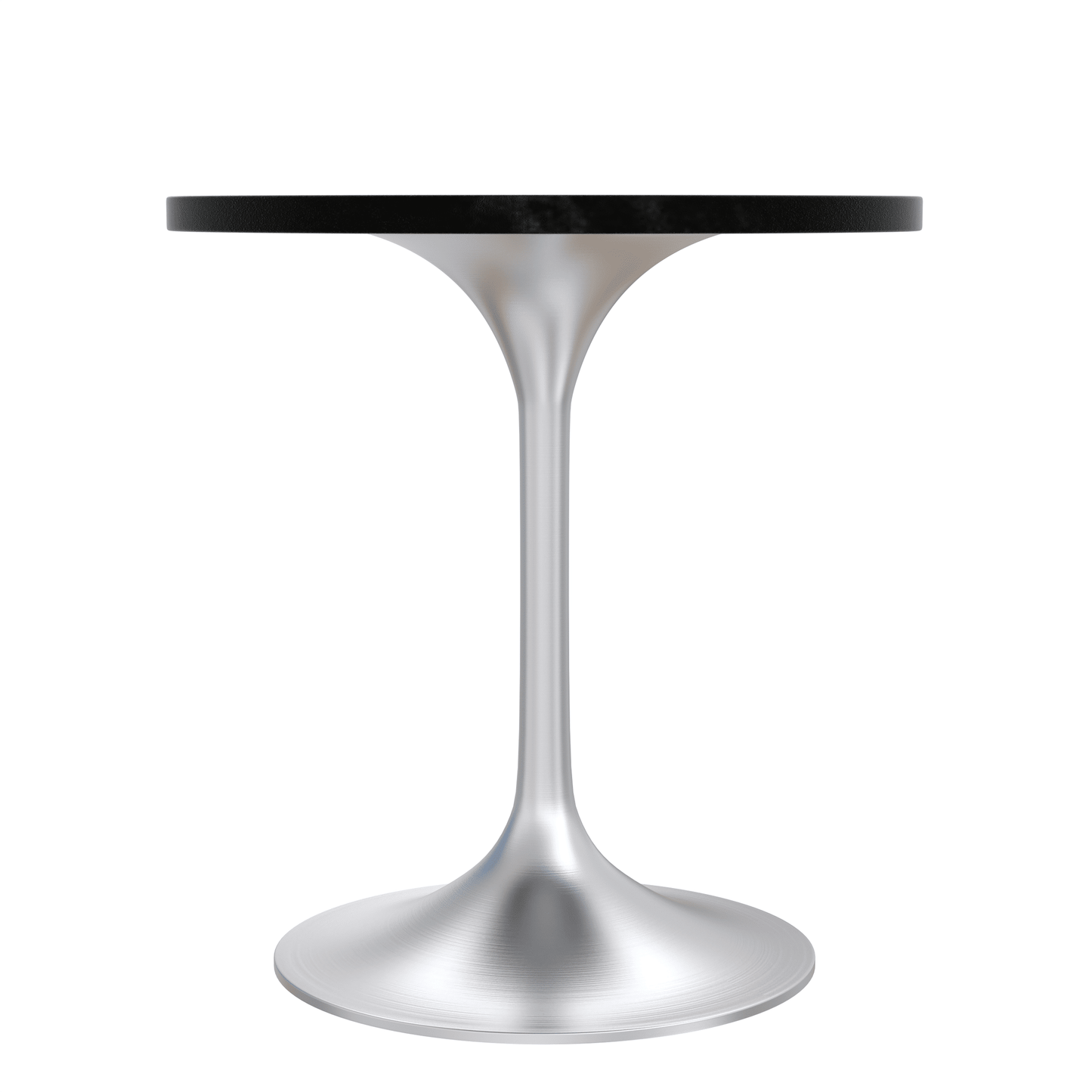 Verve Round Dining Table with MDF/Sintered Stone/Resin Tabletop in Silver Stainless Steel Pedestal Base