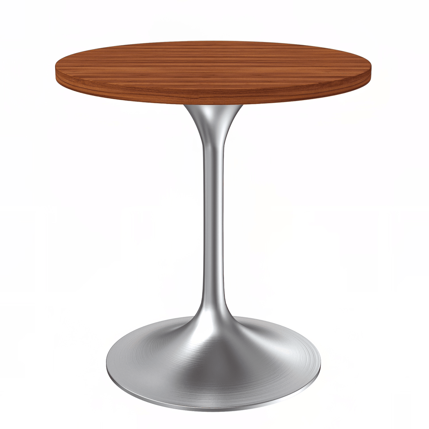 Verve Round Dining Table with MDF/Sintered Stone/Resin Tabletop in Silver Stainless Steel Pedestal Base