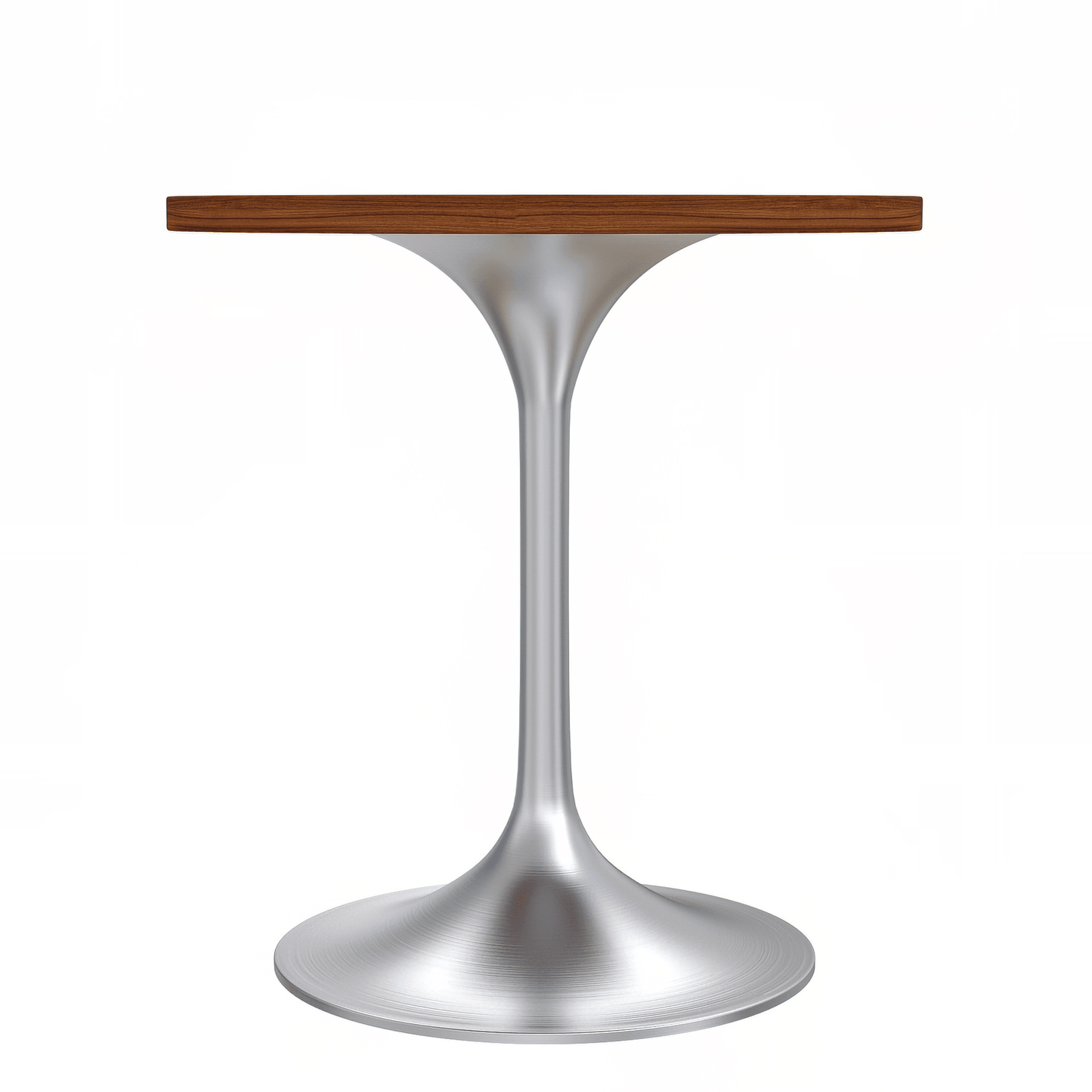 Verve Round Dining Table with MDF/Sintered Stone/Resin Tabletop in Silver Stainless Steel Pedestal Base