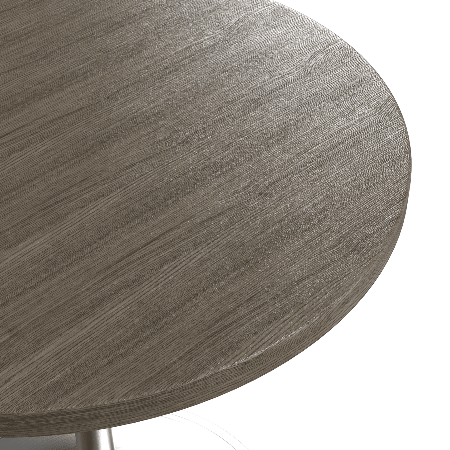 Verve Round Dining Table with MDF/Sintered Stone/Resin Tabletop in Silver Stainless Steel Pedestal Base