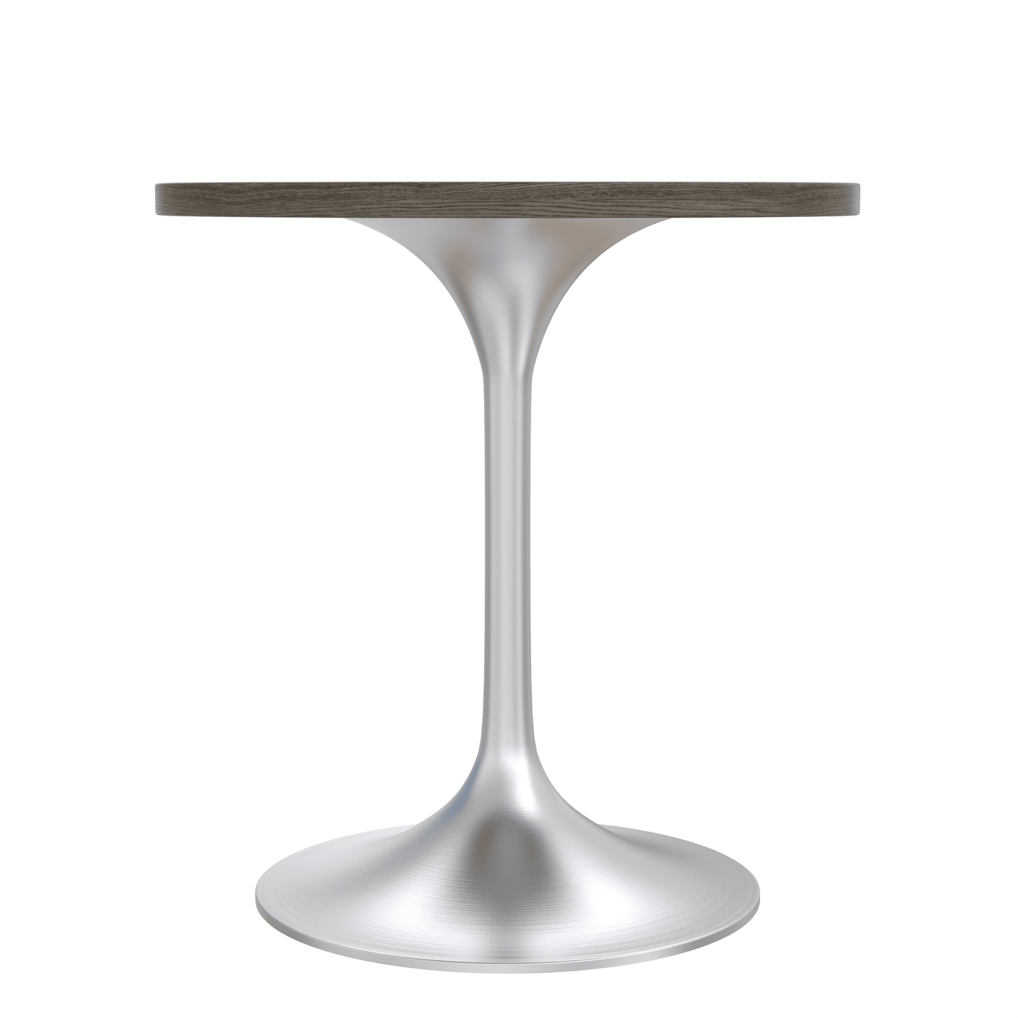 Verve Round Dining Table with MDF/Sintered Stone/Resin Tabletop in Silver Stainless Steel Pedestal Base