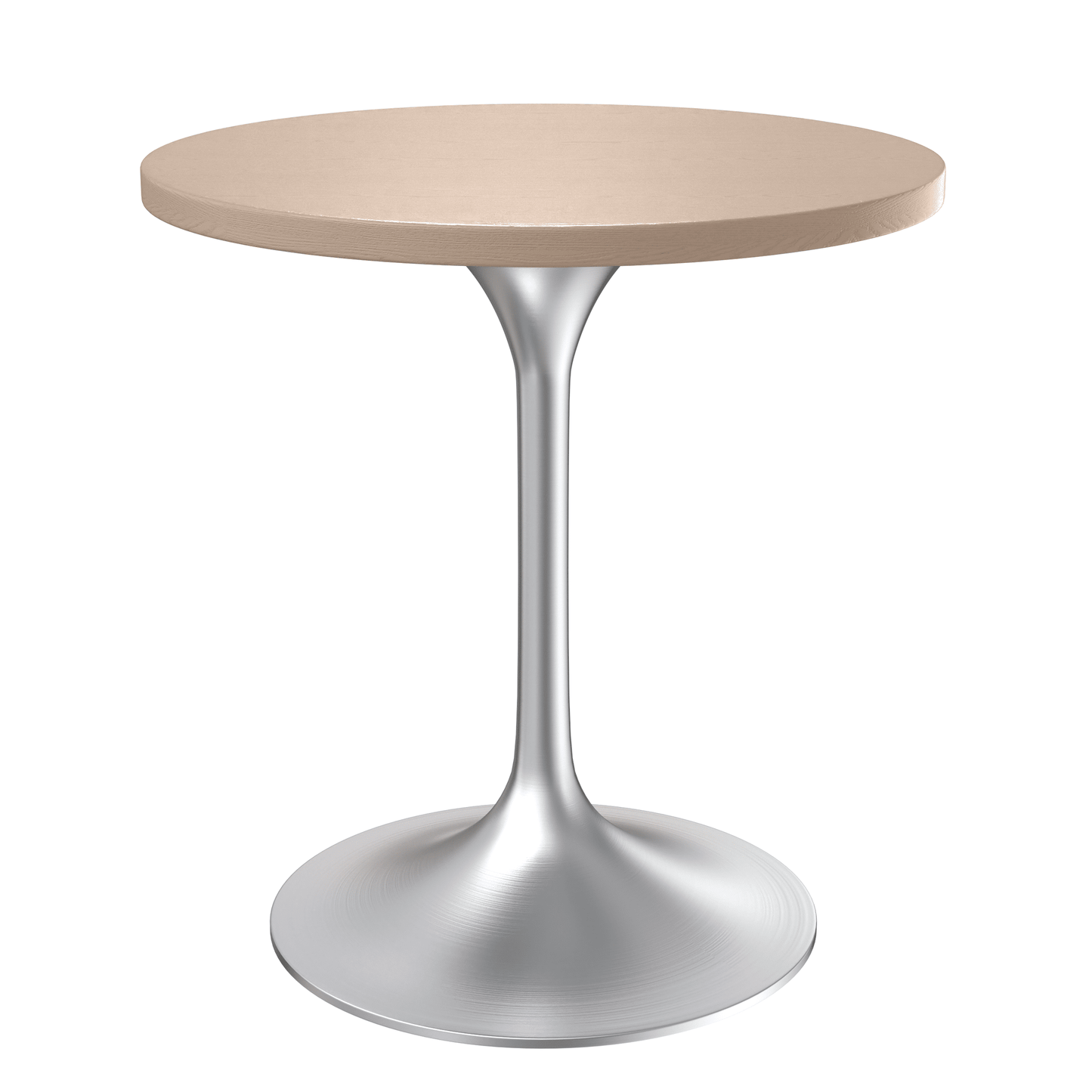 Verve Round Dining Table with MDF/Sintered Stone/Resin Tabletop in Silver Stainless Steel Pedestal Base