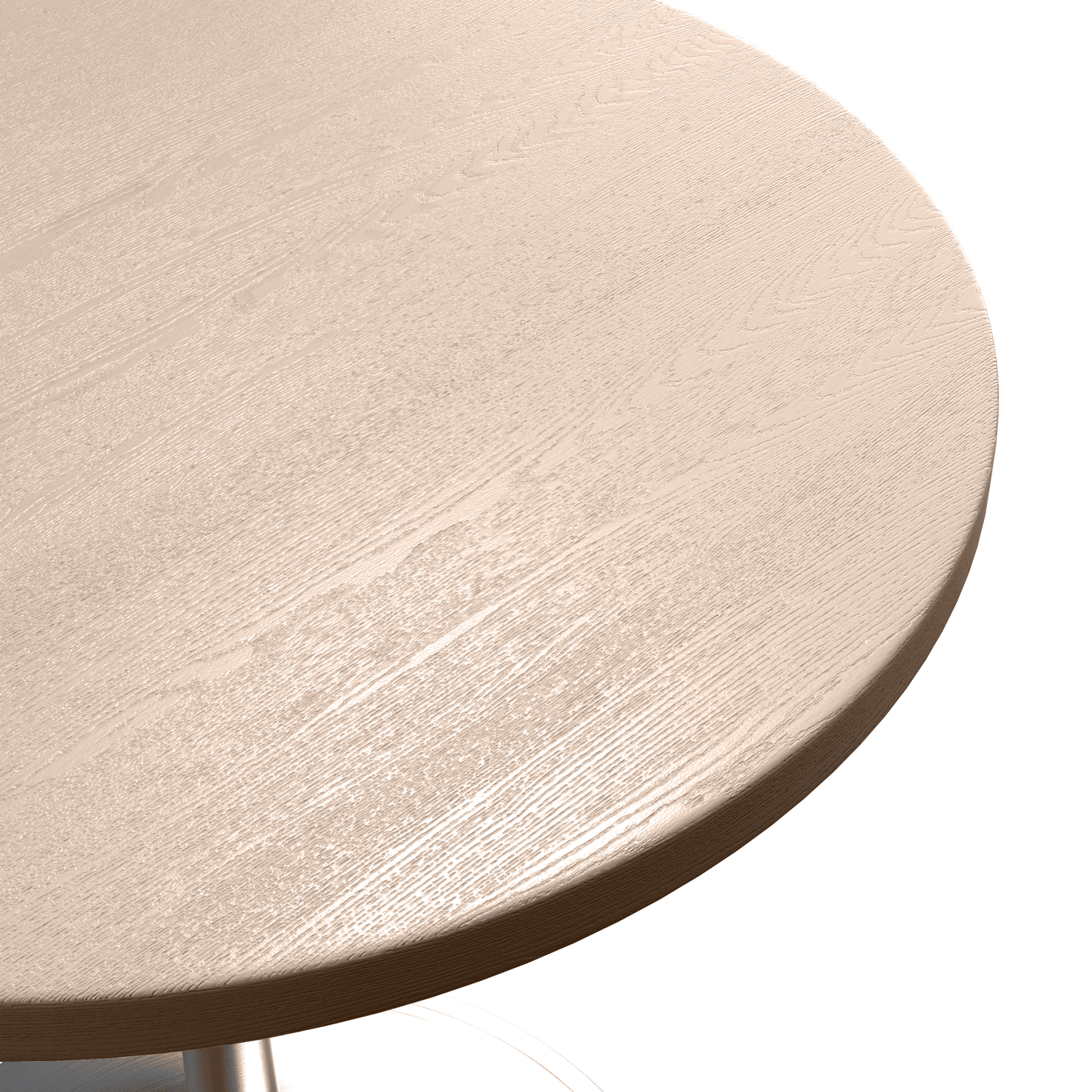 Verve Round Dining Table with MDF/Sintered Stone/Resin Tabletop in Silver Stainless Steel Pedestal Base