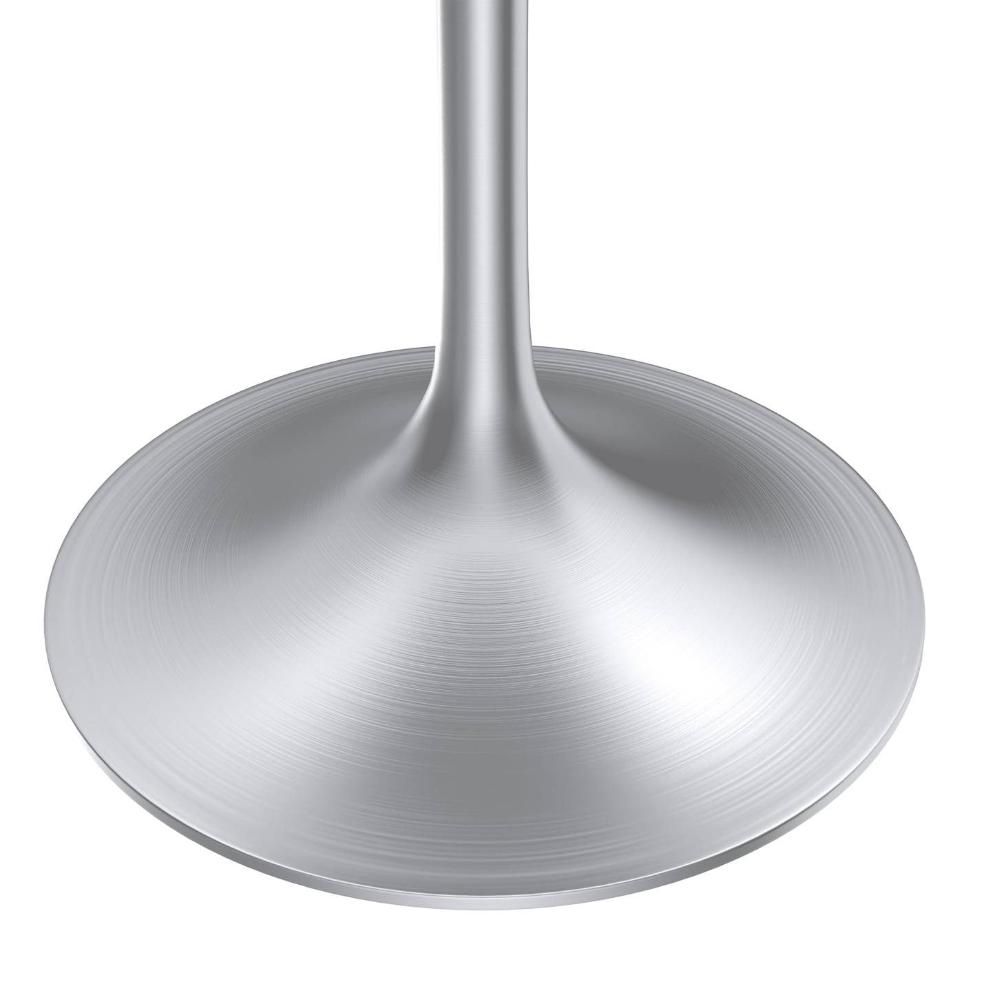 Verve Round Dining Table with MDF/Sintered Stone/Resin Tabletop in Silver Stainless Steel Pedestal Base