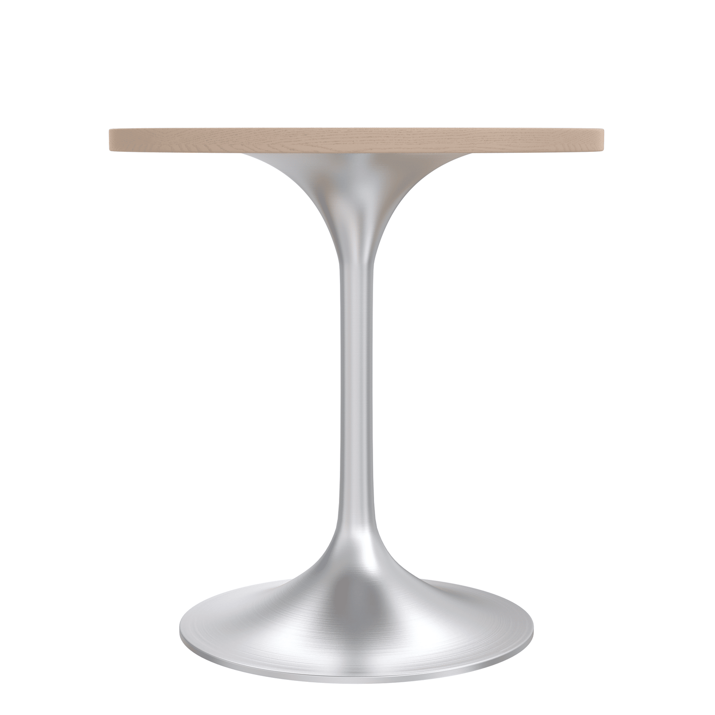 Verve Round Dining Table with MDF/Sintered Stone/Resin Tabletop in Silver Stainless Steel Pedestal Base