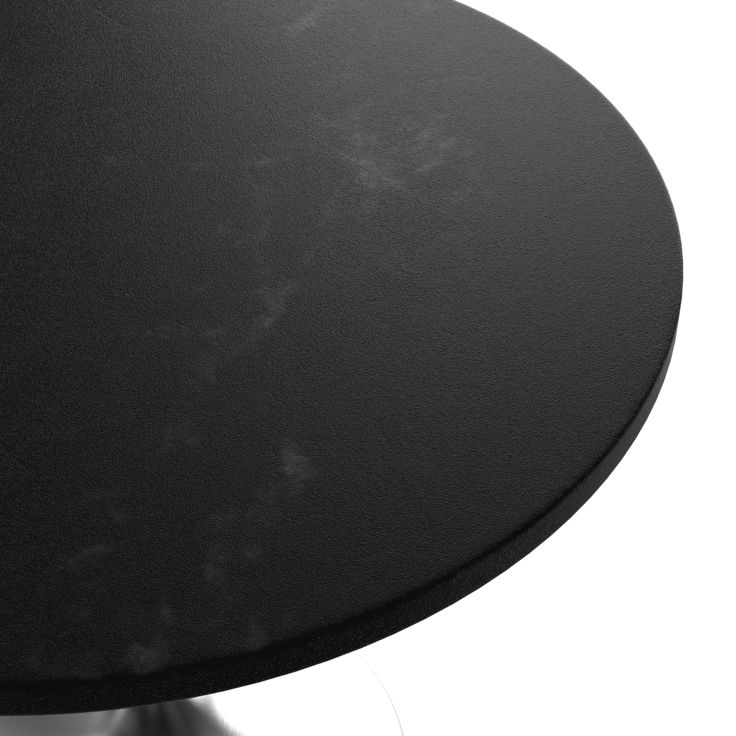 Verve Round Dining Table with MDF/Sintered Stone/Resin Tabletop in Silver Stainless Steel Pedestal Base