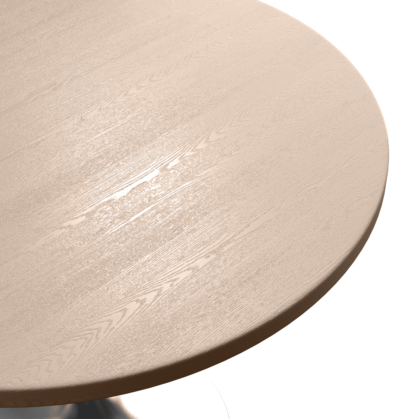 Verve Round Dining Table with MDF/Sintered Stone/Resin Tabletop in Silver Stainless Steel Pedestal Base