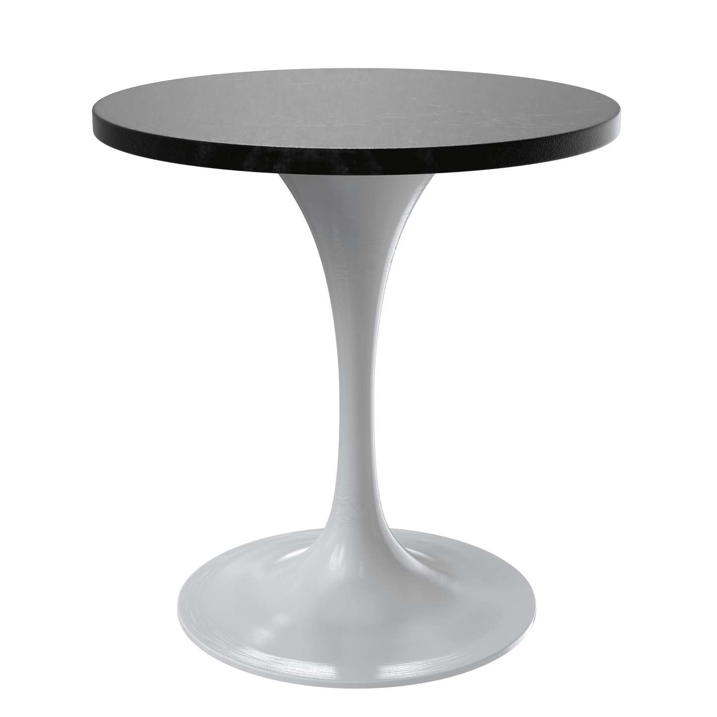 Verve Round Dining Table with MDF/Sintered Stone/Resin Tabletop in White Stainless Steel Pedestal Base