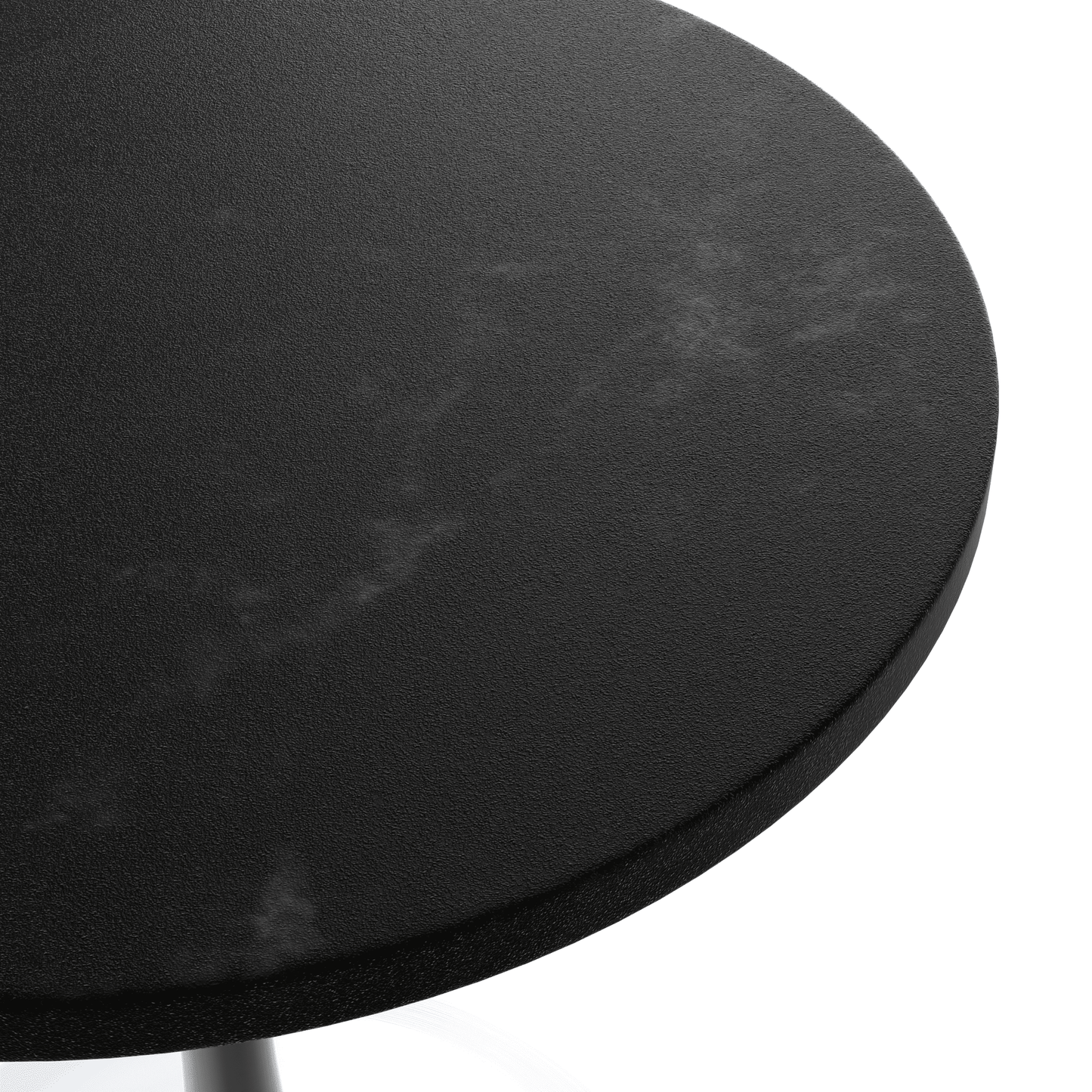 Verve Round Dining Table with MDF/Sintered Stone/Resin Tabletop in White Stainless Steel Pedestal Base