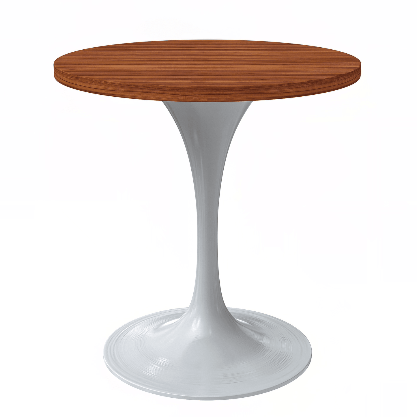 Verve Round Dining Table with MDF/Sintered Stone/Resin Tabletop in White Stainless Steel Pedestal Base