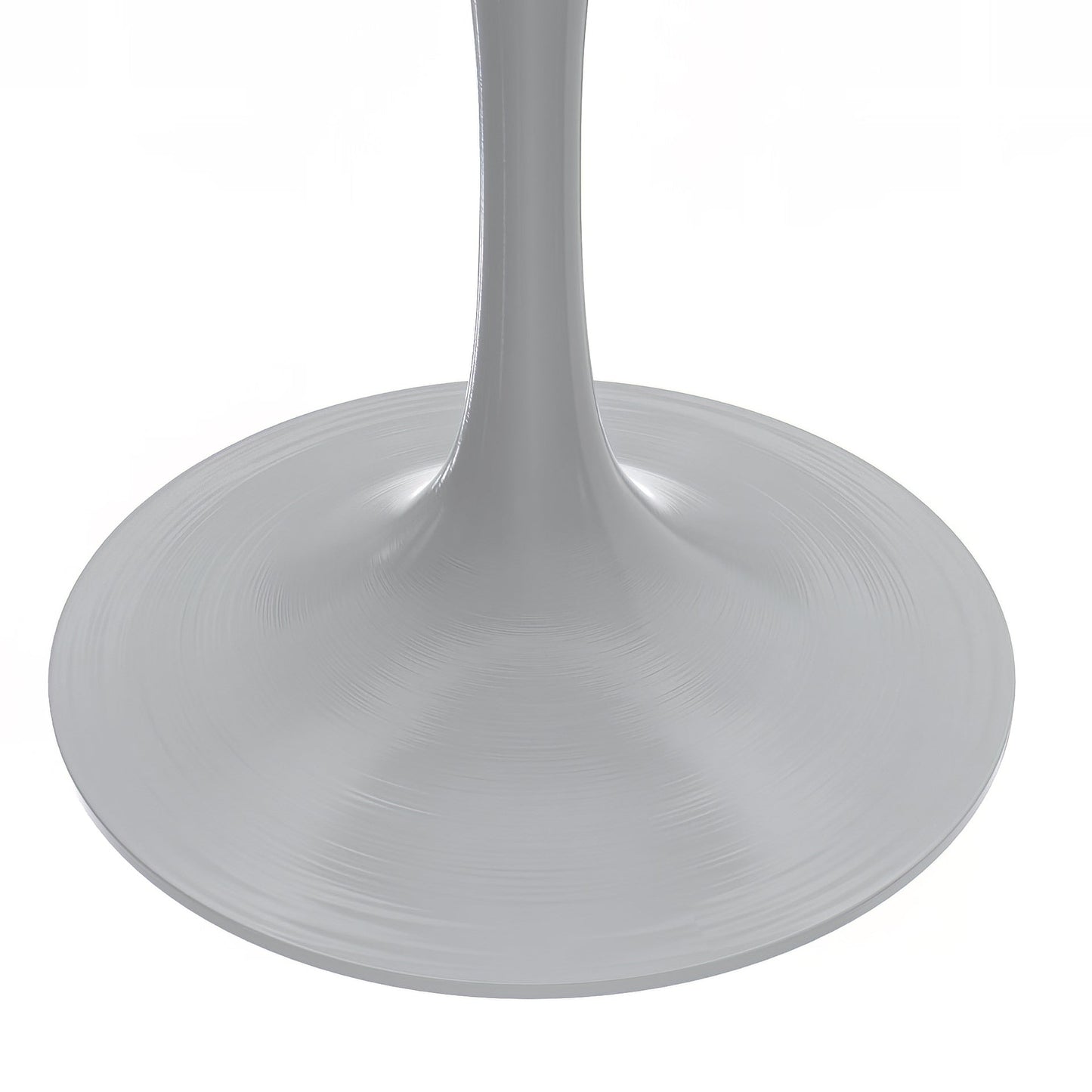 Verve Round Dining Table with MDF/Sintered Stone/Resin Tabletop in White Stainless Steel Pedestal Base