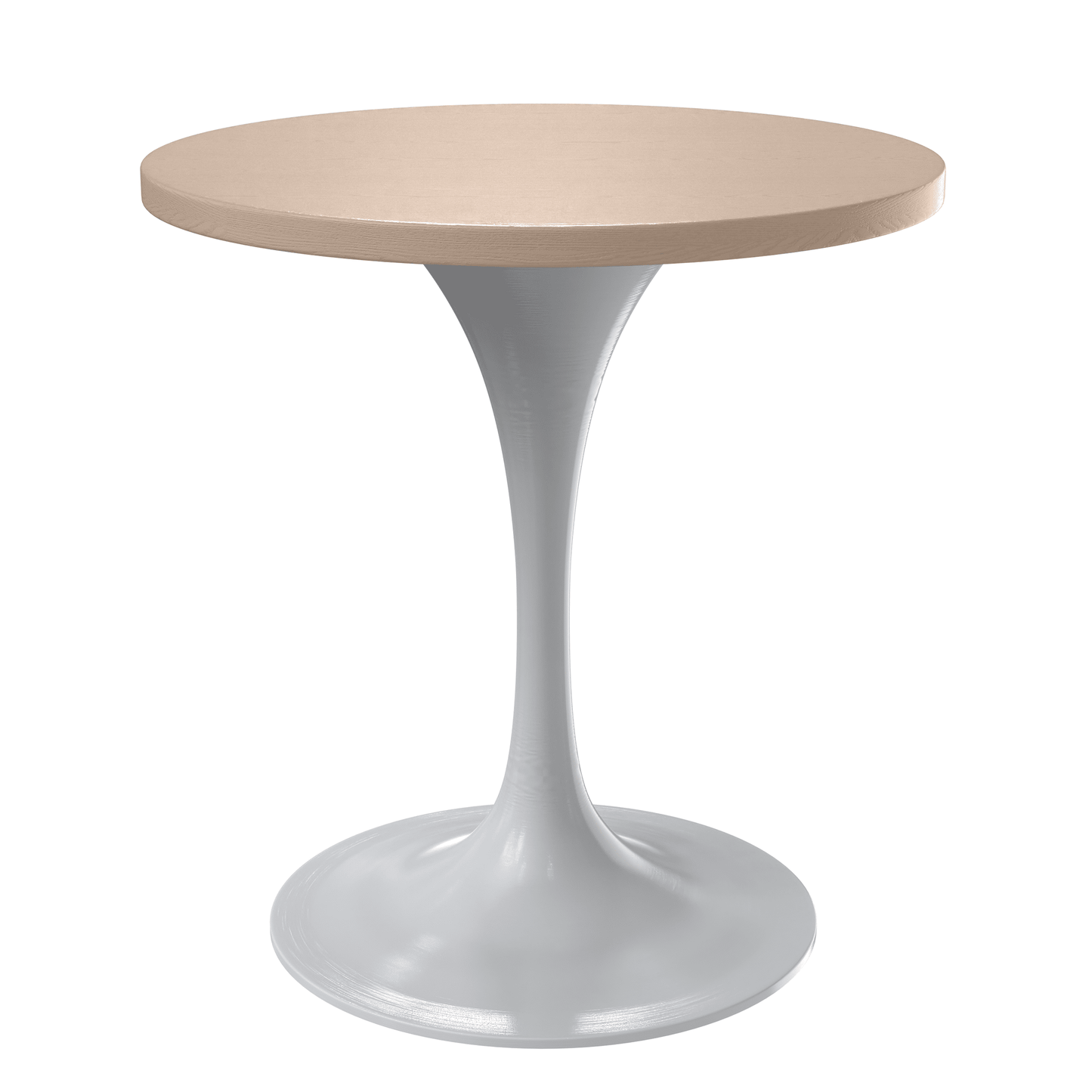 Verve Round Dining Table with MDF/Sintered Stone/Resin Tabletop in White Stainless Steel Pedestal Base