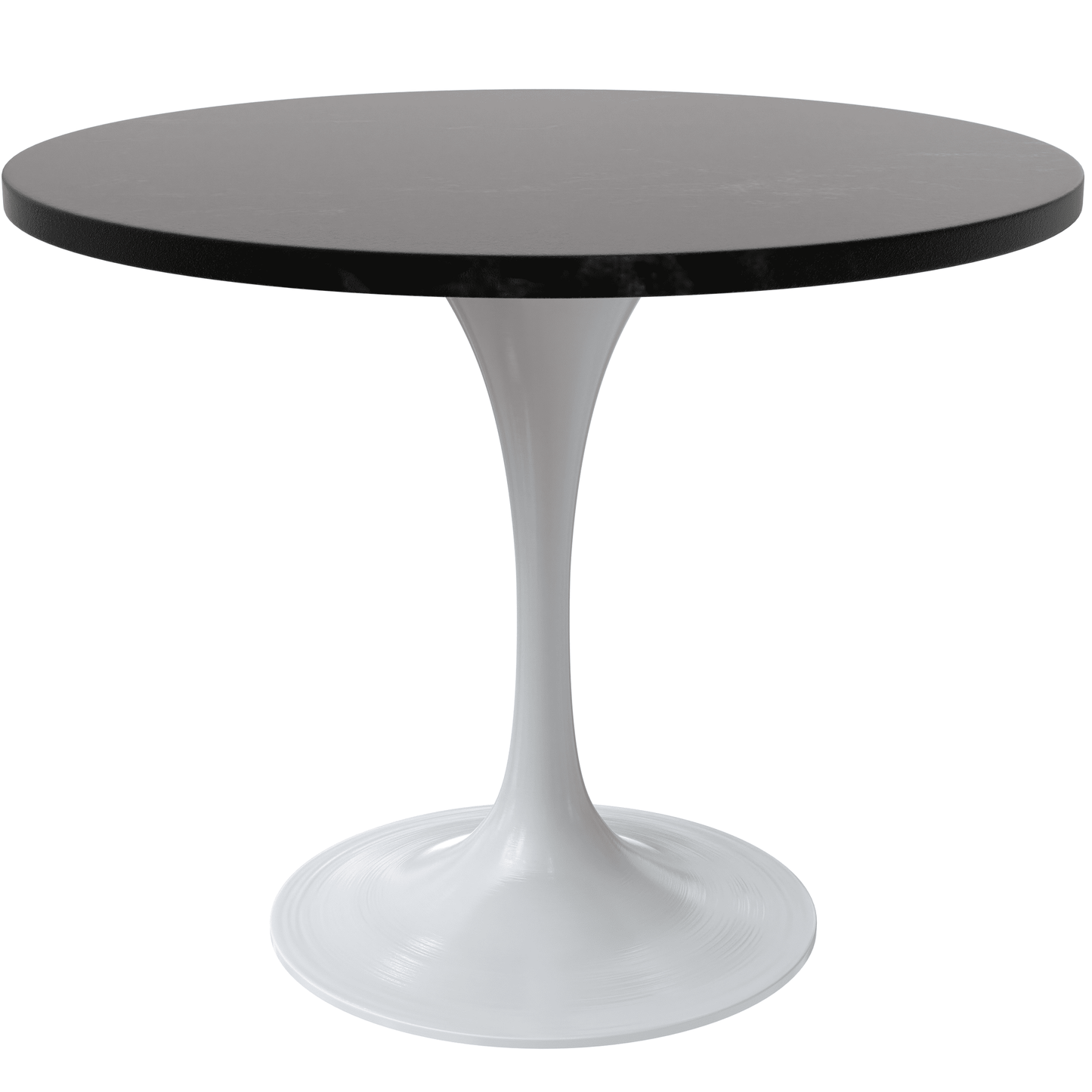 Verve Round Dining Table with MDF/Sintered Stone/Resin Tabletop in White Stainless Steel Pedestal Base