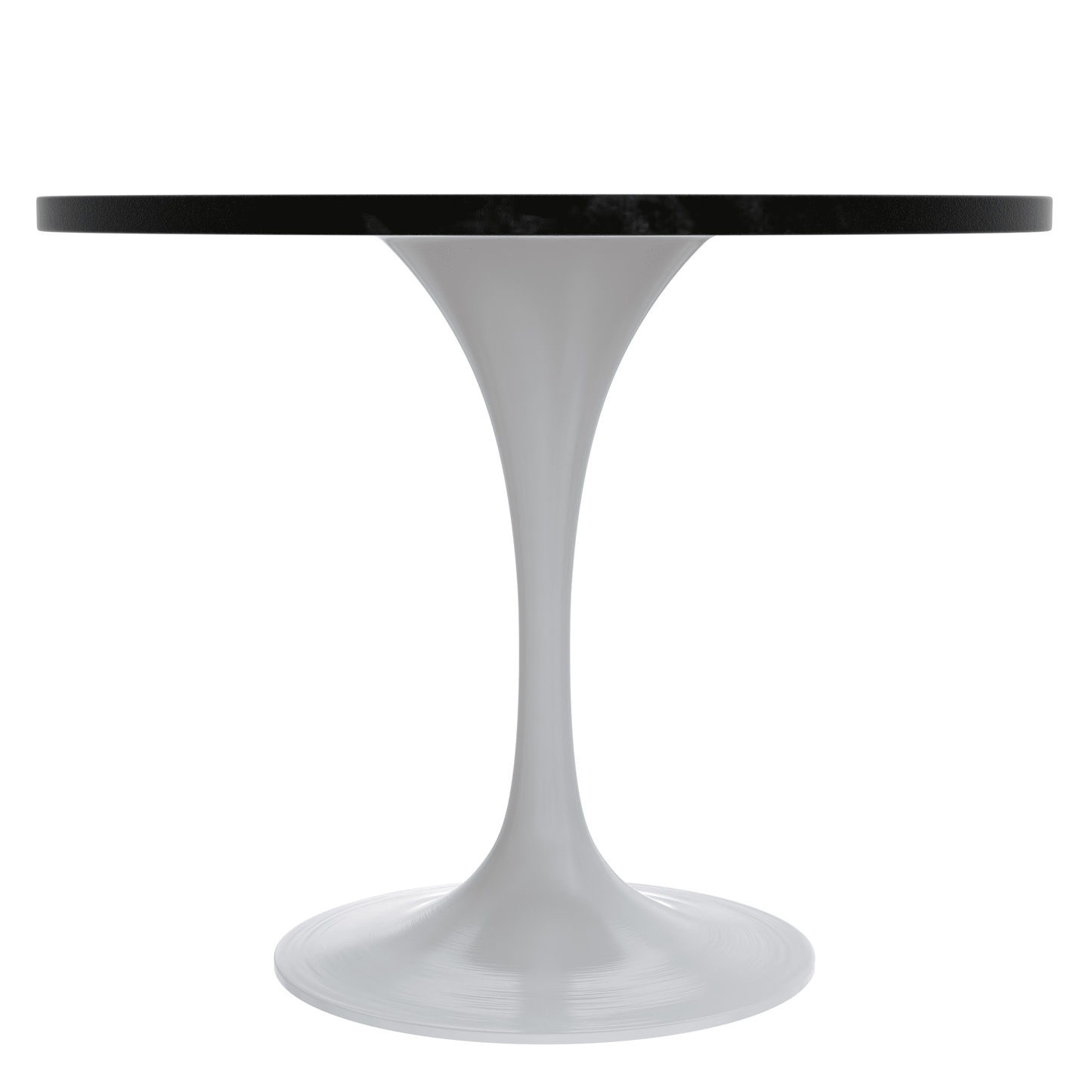 Verve Round Dining Table with MDF/Sintered Stone/Resin Tabletop in White Stainless Steel Pedestal Base