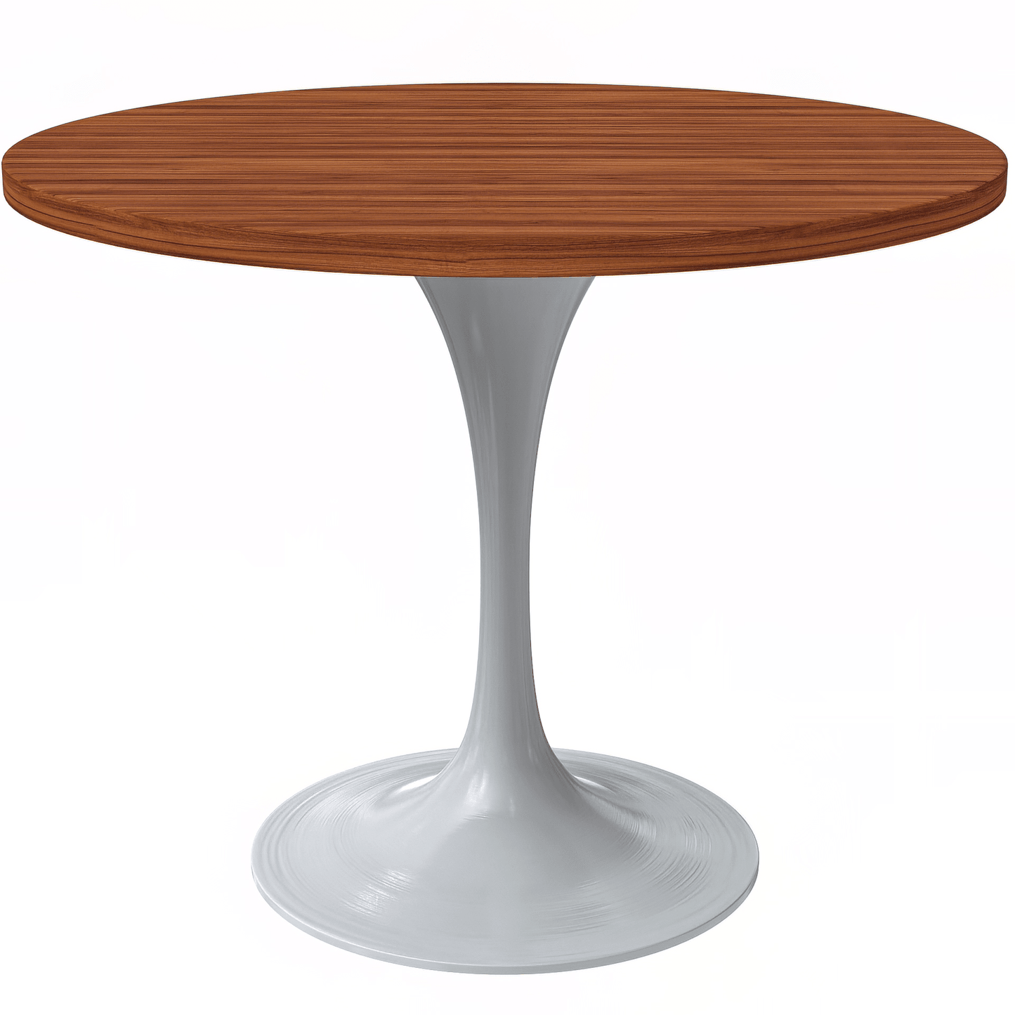 Verve Round Dining Table with MDF/Sintered Stone/Resin Tabletop in White Stainless Steel Pedestal Base