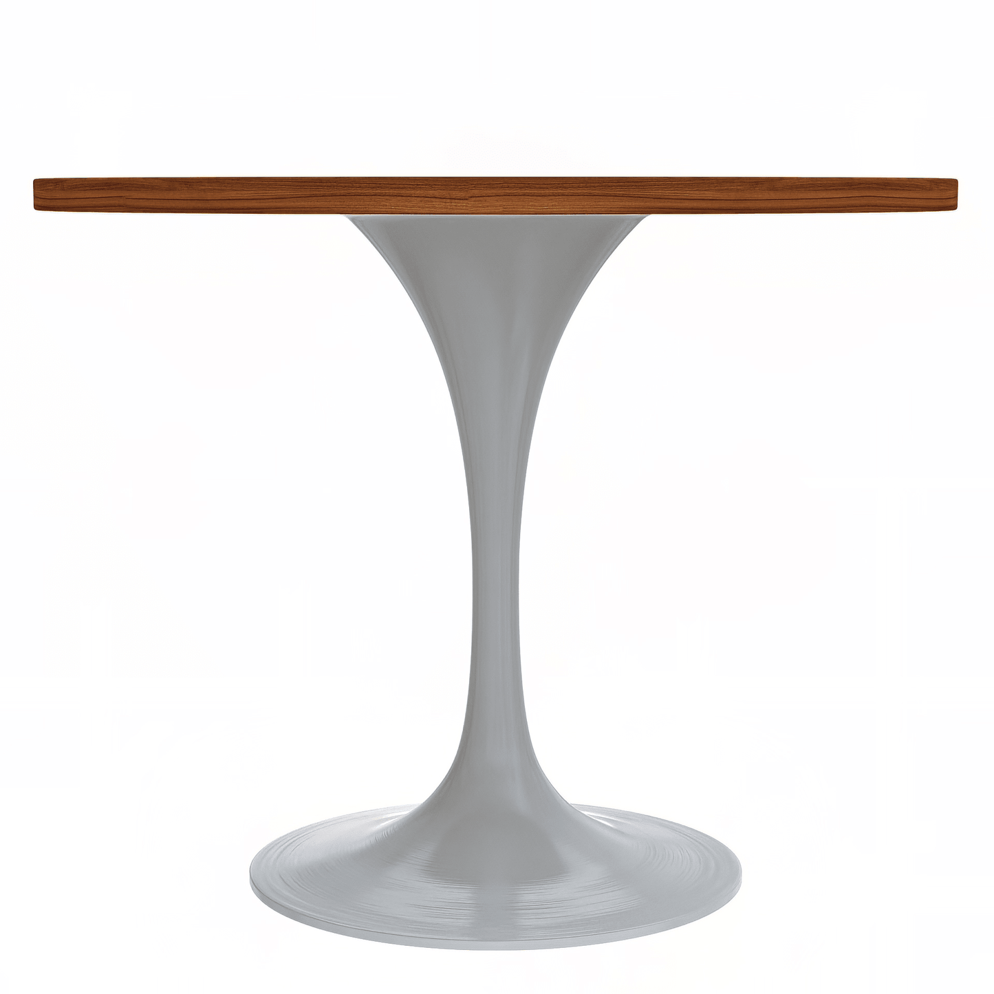 Verve Round Dining Table with MDF/Sintered Stone/Resin Tabletop in White Stainless Steel Pedestal Base