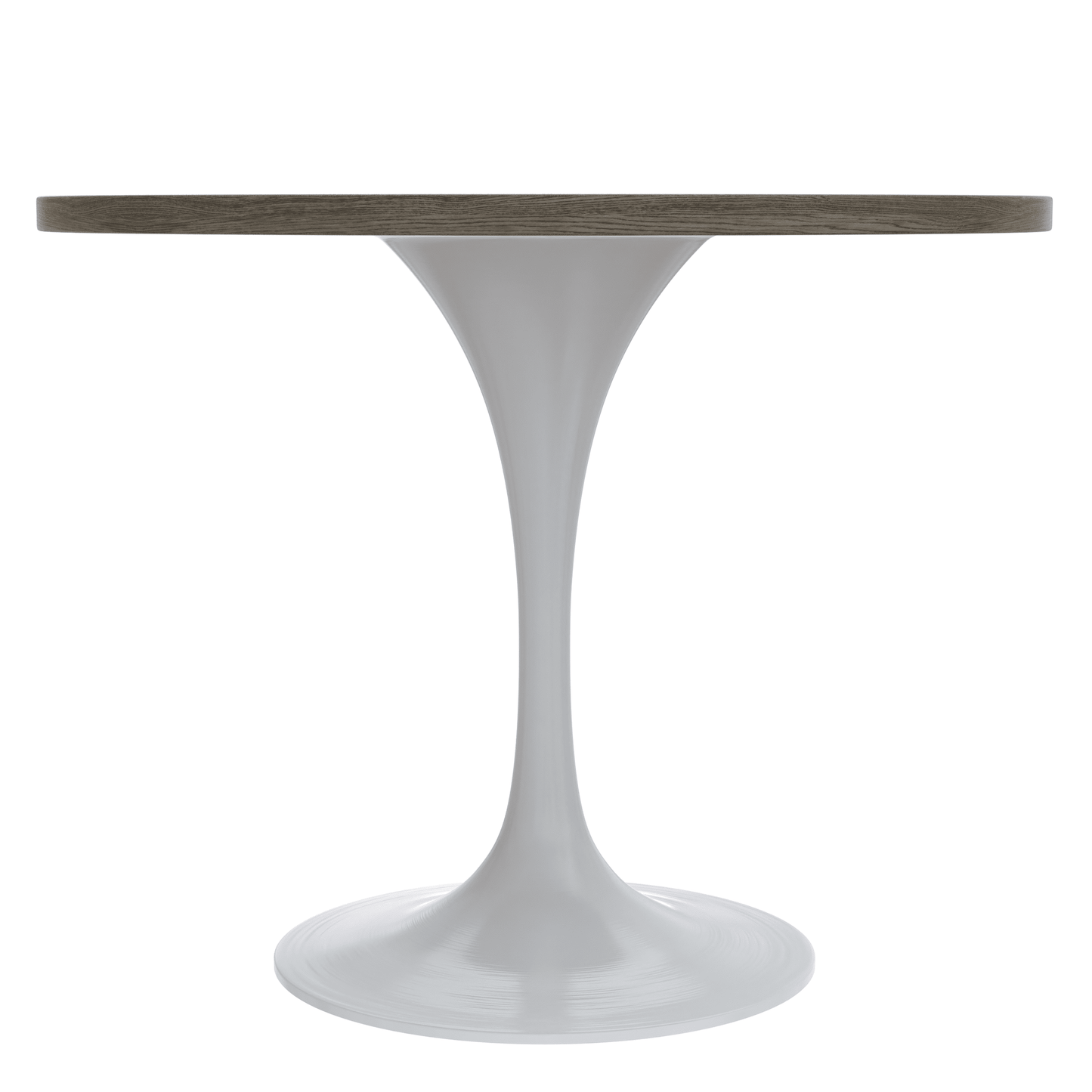 Verve Round Dining Table with MDF/Sintered Stone/Resin Tabletop in White Stainless Steel Pedestal Base