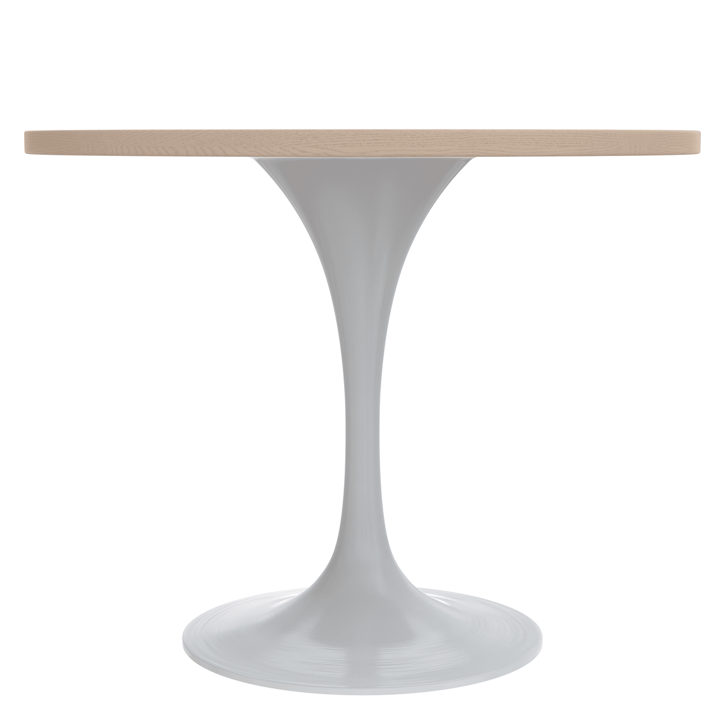 Verve Round Dining Table with MDF/Sintered Stone/Resin Tabletop in White Stainless Steel Pedestal Base