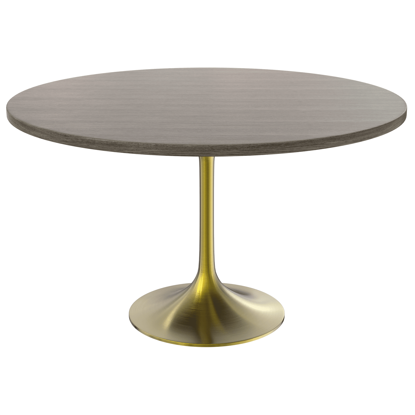 Verve Round Dining Table with MDF/Sintered Stone/Resin Tabletop in Gold Stainless Steel Pedestal Base