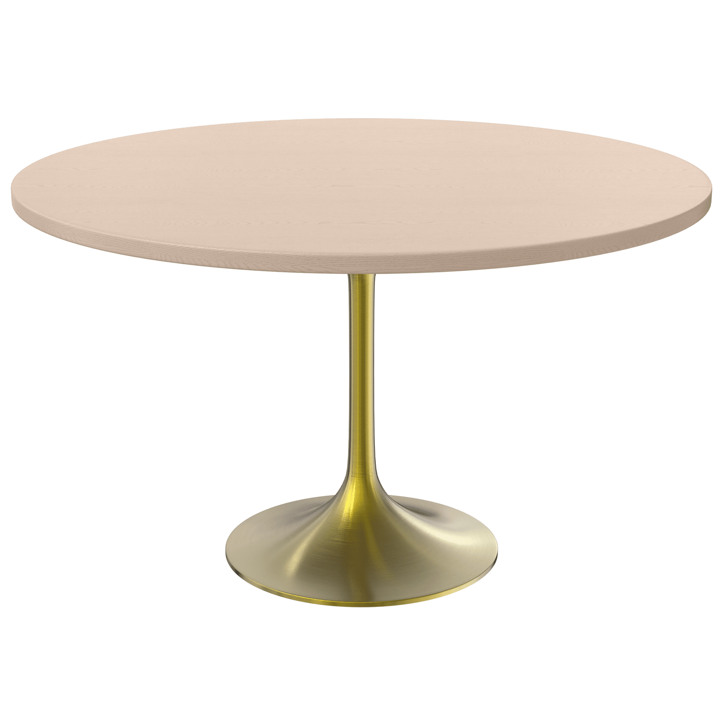 Verve Round Dining Table with MDF/Sintered Stone/Resin Tabletop in Gold Stainless Steel Pedestal Base