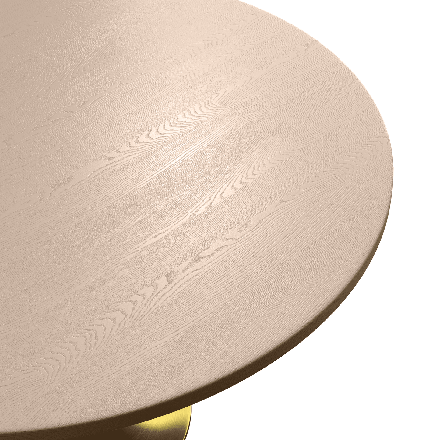 Verve Round Dining Table with MDF/Sintered Stone/Resin Tabletop in Gold Stainless Steel Pedestal Base