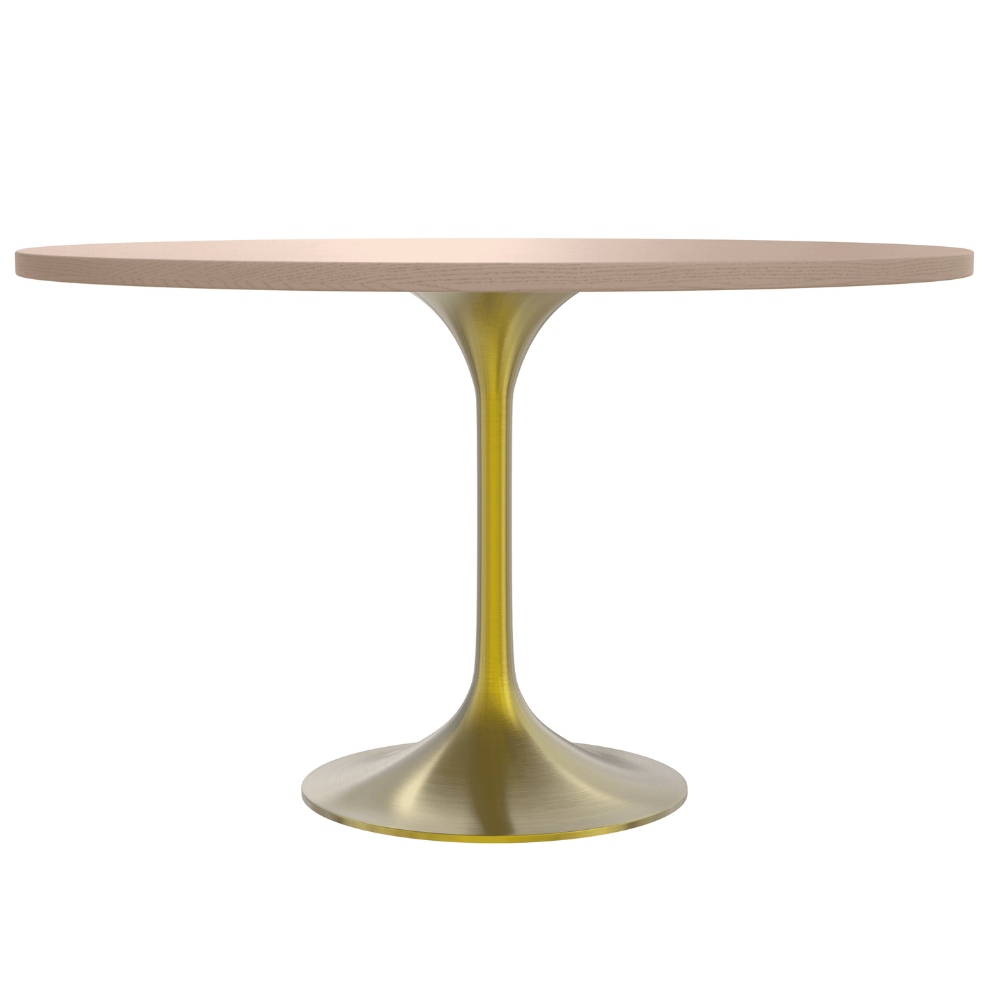 Verve Round Dining Table with MDF/Sintered Stone/Resin Tabletop in Gold Stainless Steel Pedestal Base