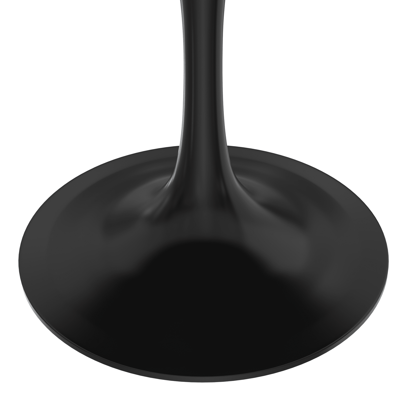 Verve Round Dining Table with MDF/Sintered Stone/Resin Tabletop in Black Stainless Steel Pedestal Base