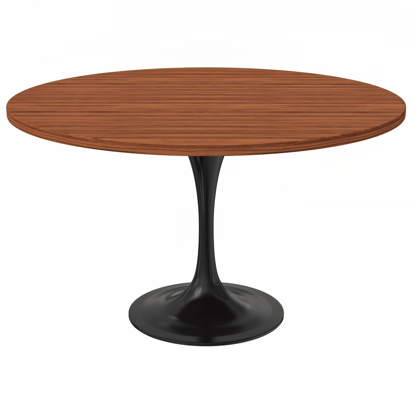 Verve Round Dining Table with MDF/Sintered Stone/Resin Tabletop in Black Stainless Steel Pedestal Base