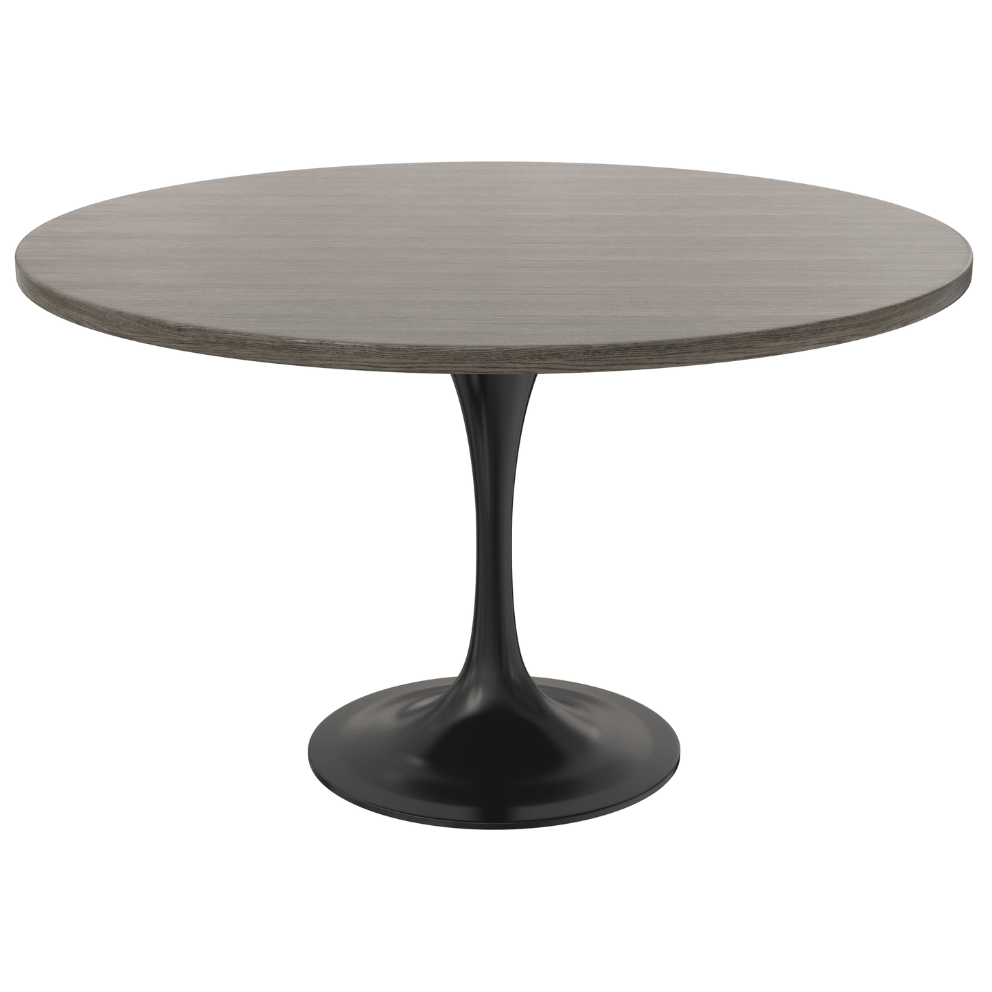 Verve Round Dining Table with MDF/Sintered Stone/Resin Tabletop in Black Stainless Steel Pedestal Base