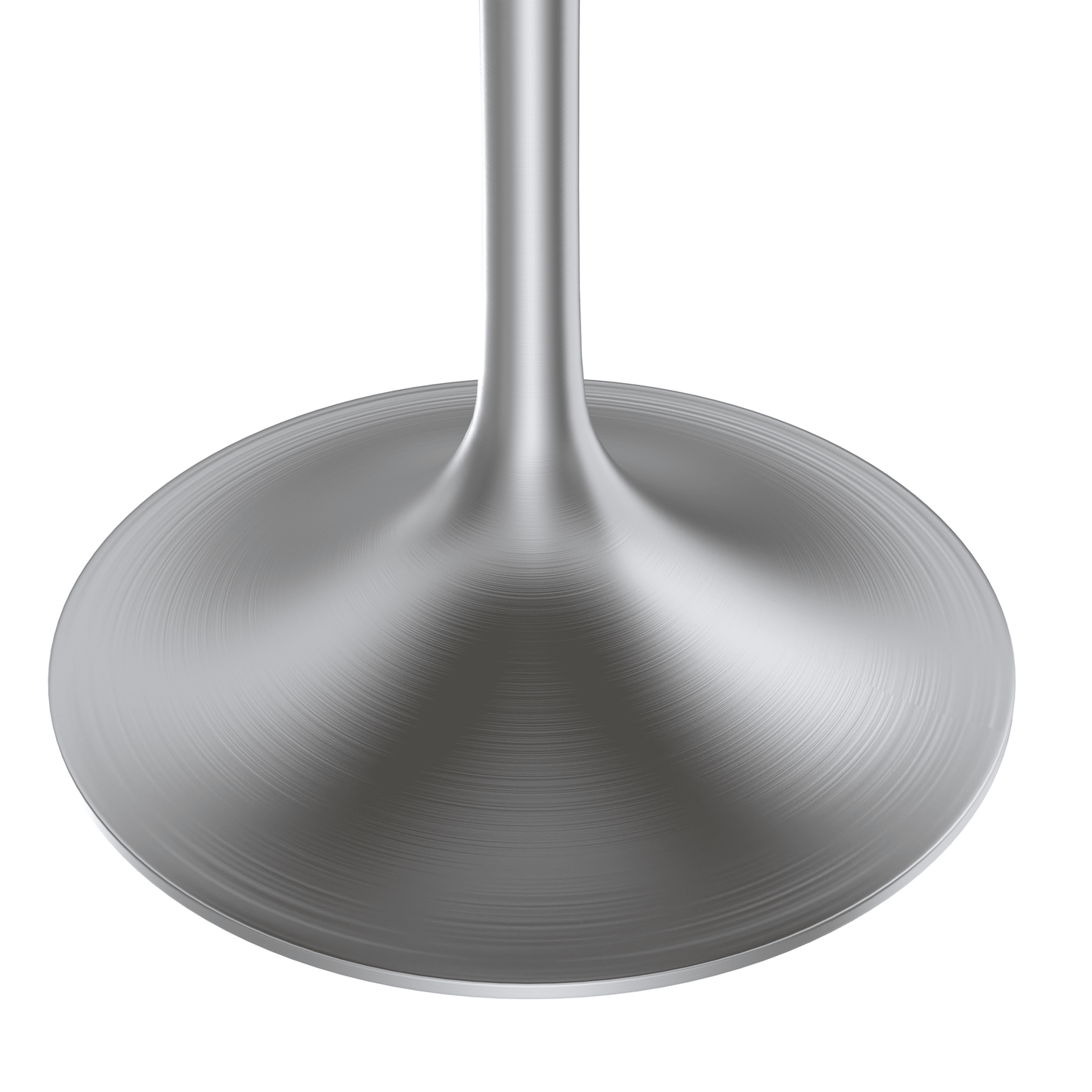 Verve Round Dining Table with MDF/Sintered Stone/Resin Tabletop in Silver Stainless Steel Pedestal Base