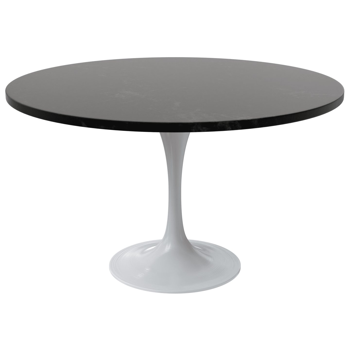 Verve Round Dining Table with MDF/Sintered Stone/Resin Tabletop in White Stainless Steel Pedestal Base