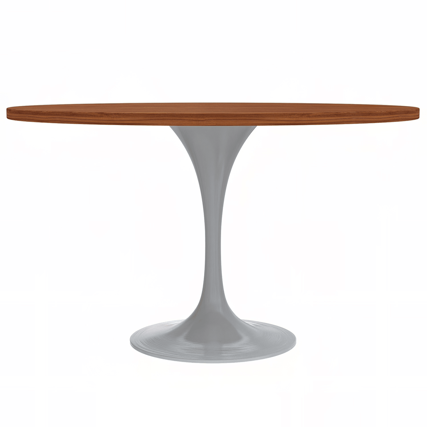 Verve Round Dining Table with MDF/Sintered Stone/Resin Tabletop in White Stainless Steel Pedestal Base