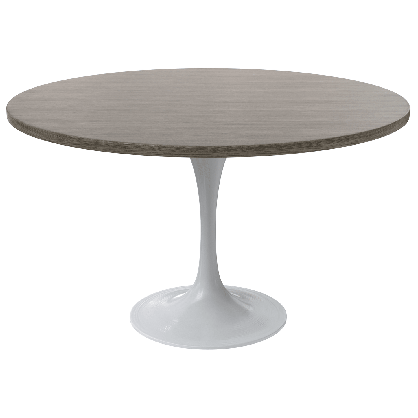 Verve Round Dining Table with MDF/Sintered Stone/Resin Tabletop in White Stainless Steel Pedestal Base