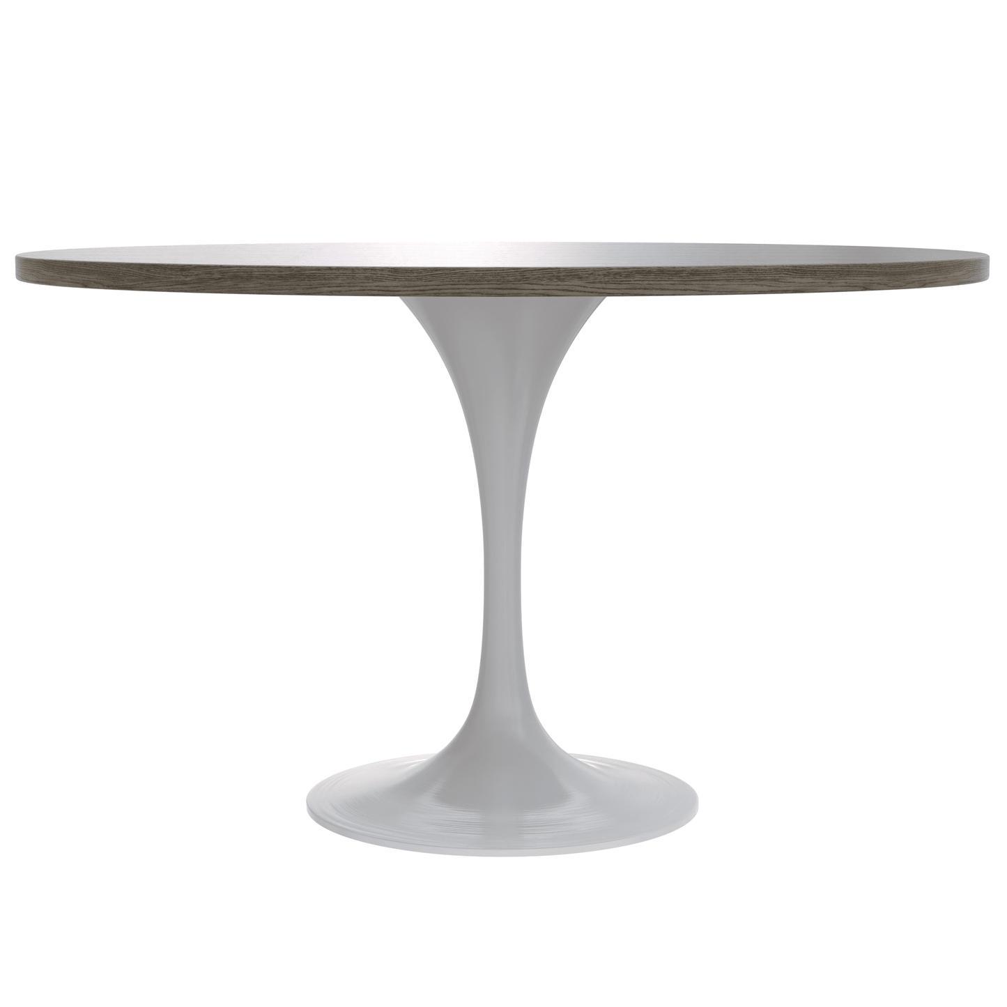 Verve Round Dining Table with MDF/Sintered Stone/Resin Tabletop in White Stainless Steel Pedestal Base