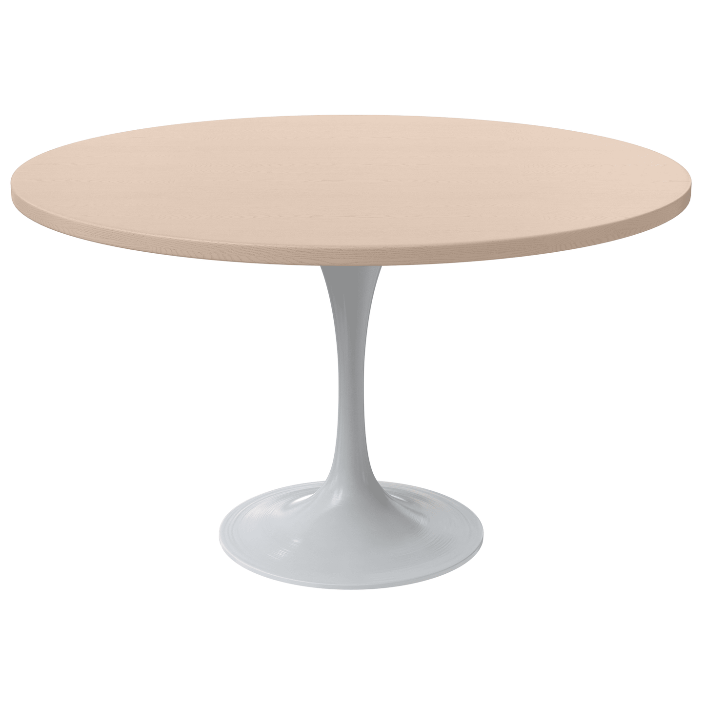 Verve Round Dining Table with MDF/Sintered Stone/Resin Tabletop in White Stainless Steel Pedestal Base