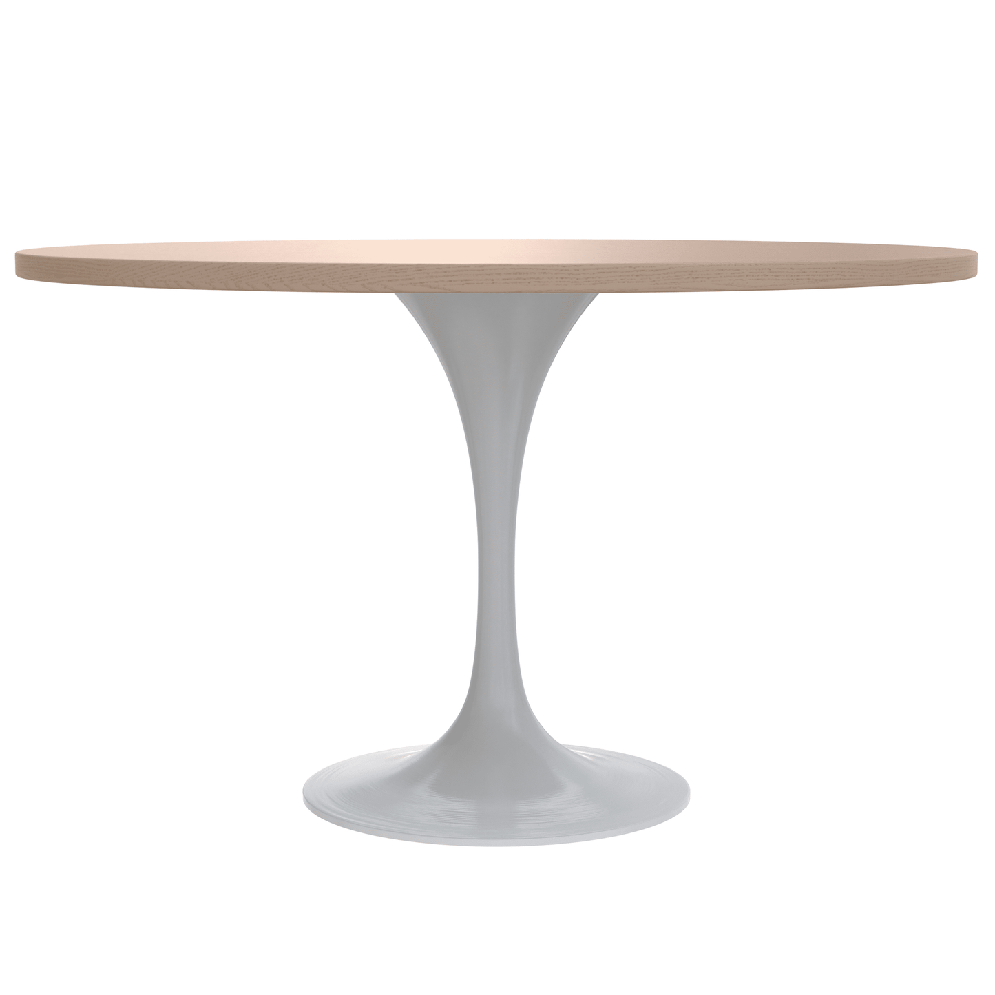 Verve Round Dining Table with MDF/Sintered Stone/Resin Tabletop in White Stainless Steel Pedestal Base