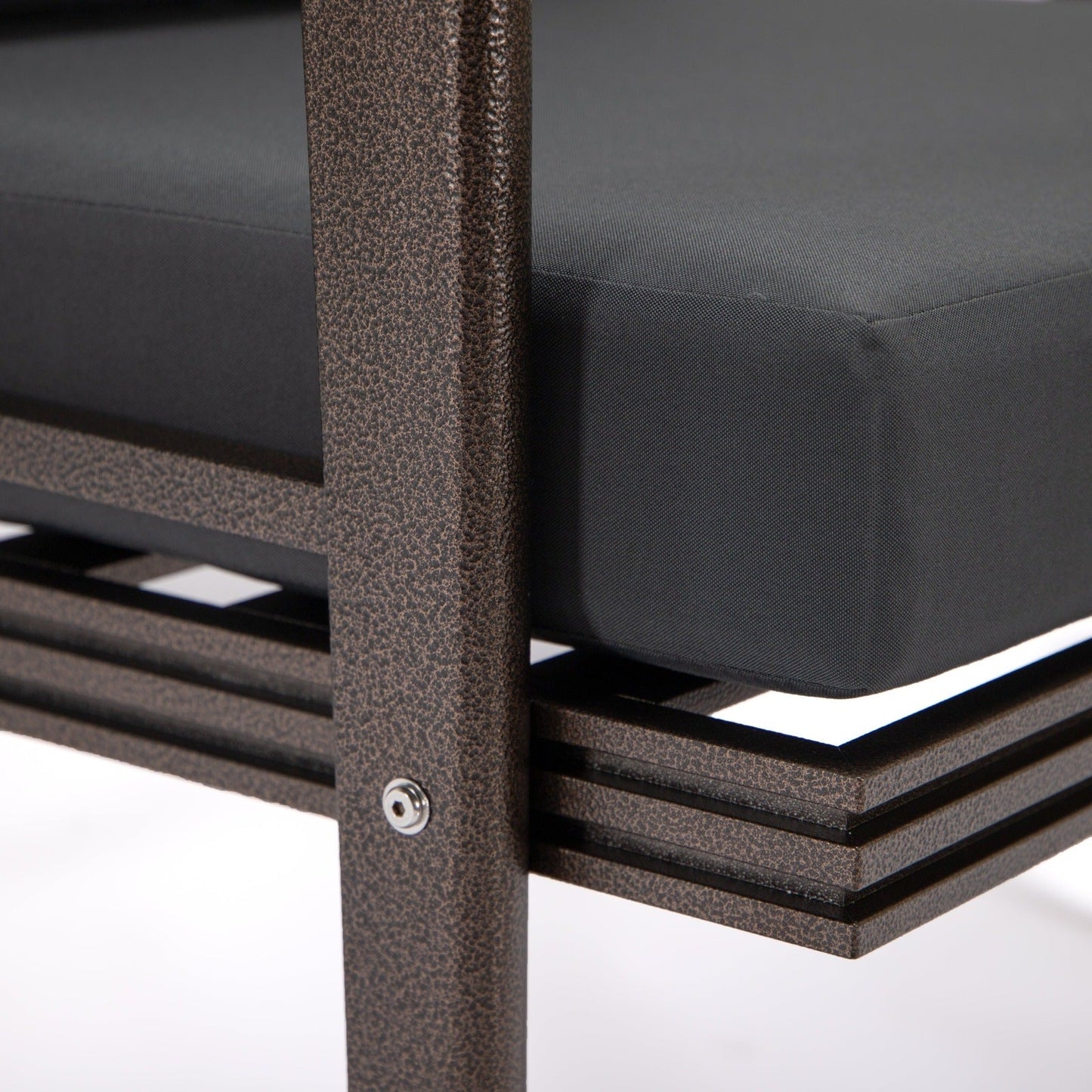 Walbrooke Modern 3-Piece Outdoor Patio Set with Brown Aluminum Frame and Removable Cushions Loveseat and Set of 2 Armchairs