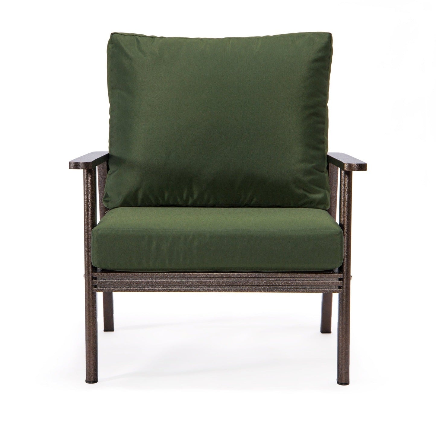 Walbrooke Modern 3-Piece Outdoor Patio Set with Brown Aluminum Frame and Removable Cushions Loveseat and Set of 2 Armchairs