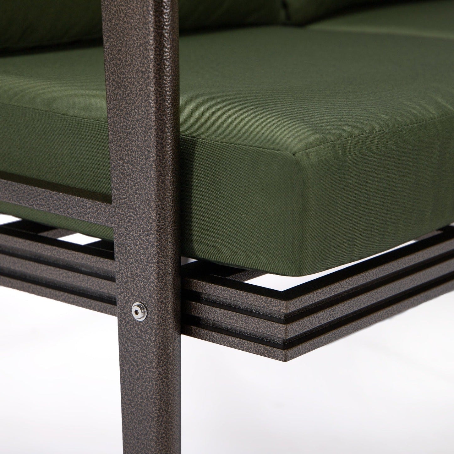 Walbrooke Modern 3-Piece Outdoor Patio Set with Brown Aluminum Frame and Removable Cushions Loveseat and Set of 2 Armchairs