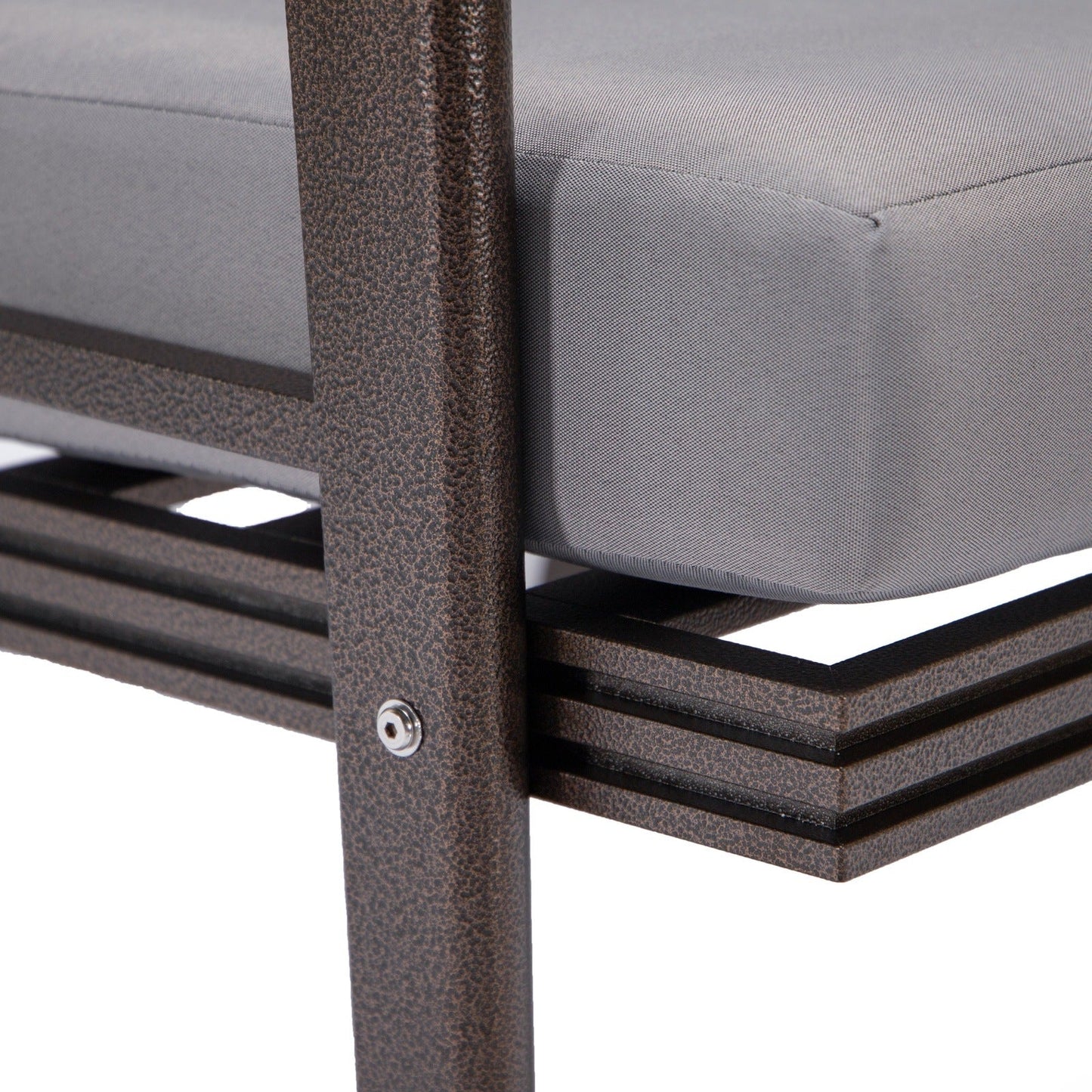 Walbrooke Modern 3-Piece Outdoor Patio Set with Brown Aluminum Frame and Removable Cushions Loveseat and Set of 2 Armchairs